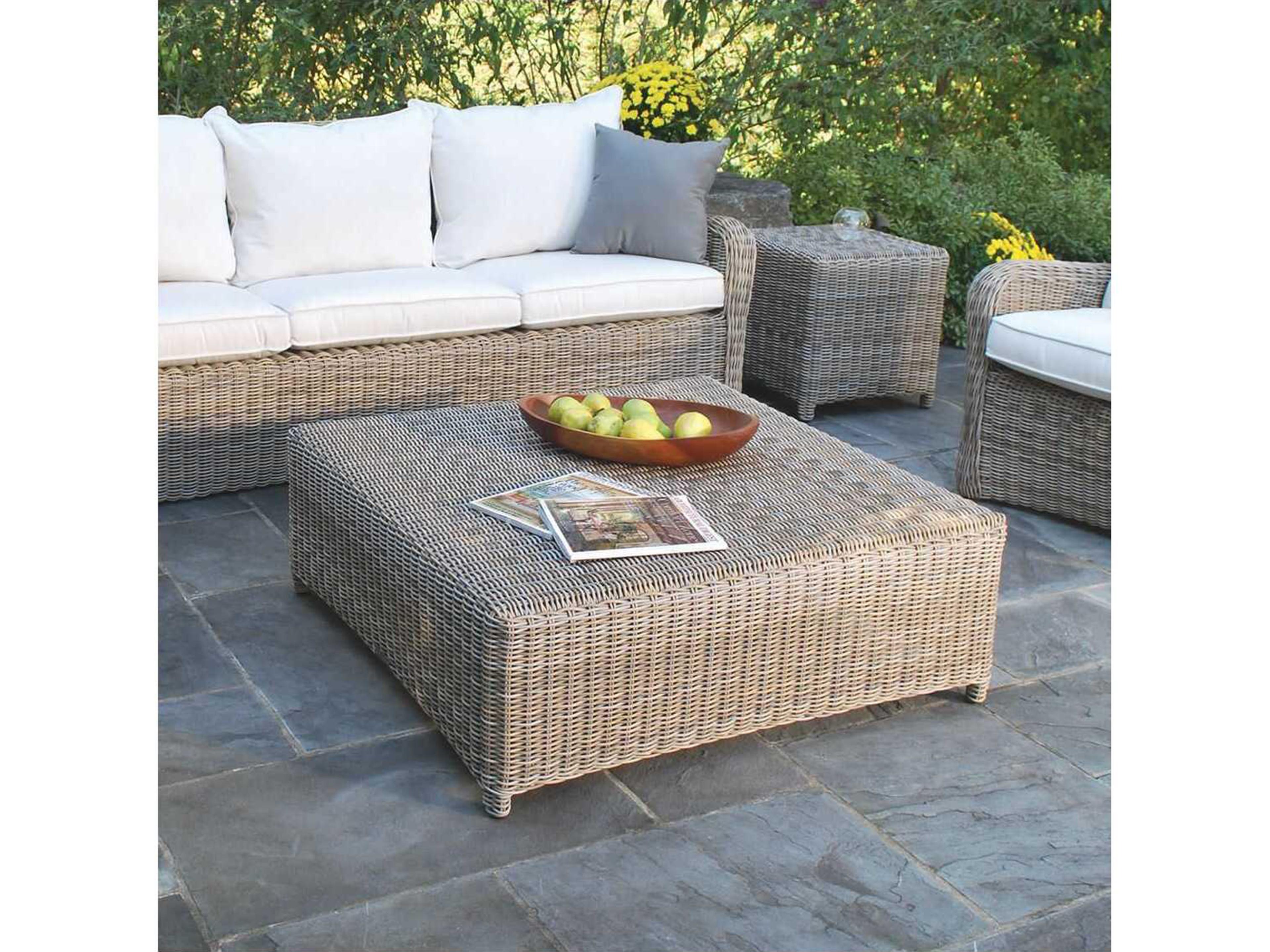 Kingsley Bate Special Order Sag Harbor Wicker 42" Wide Square Chat Table