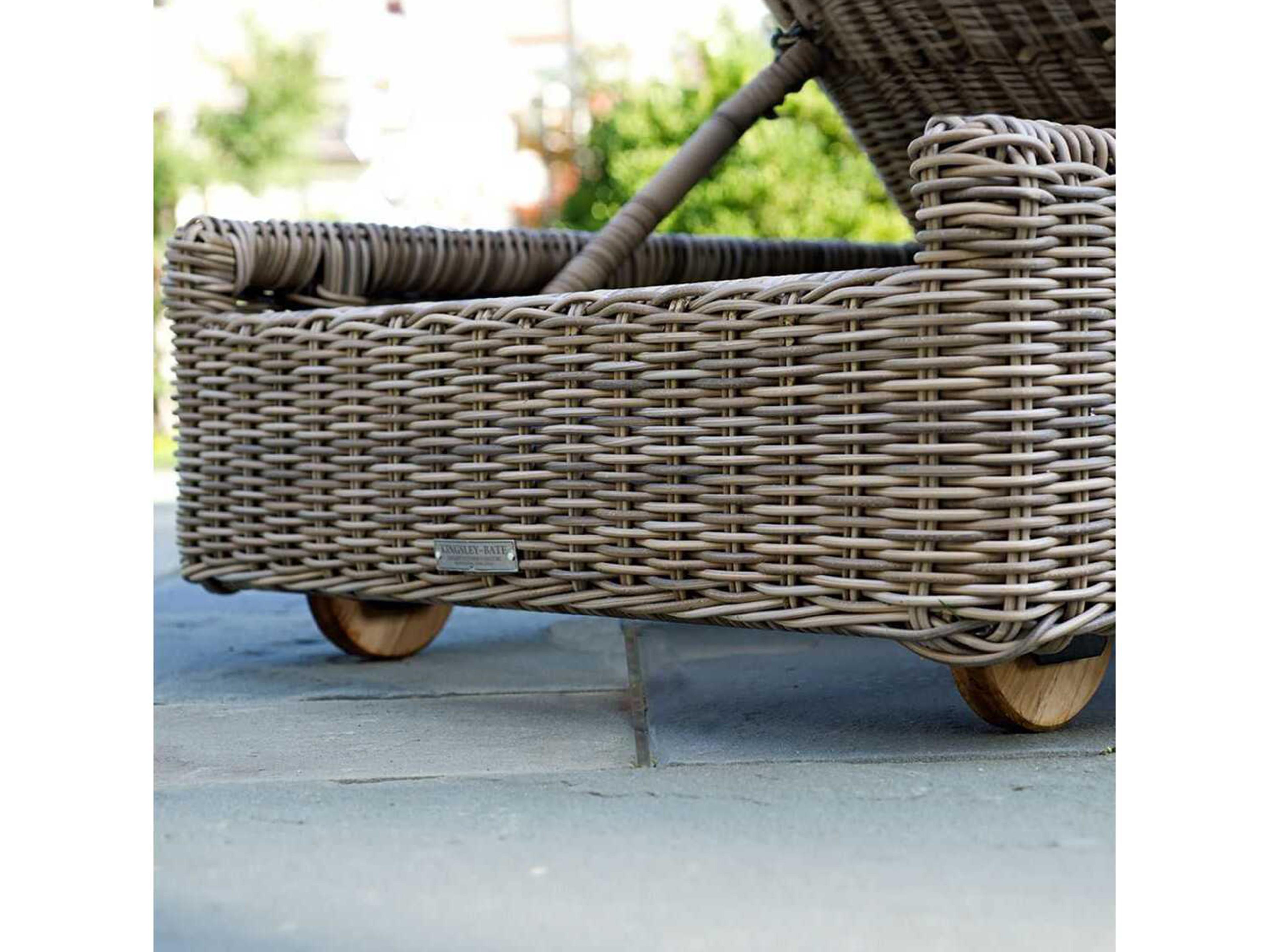 Kingsley Bate Special Order Sag Harbor Wicker Cushion Chaise Lounge