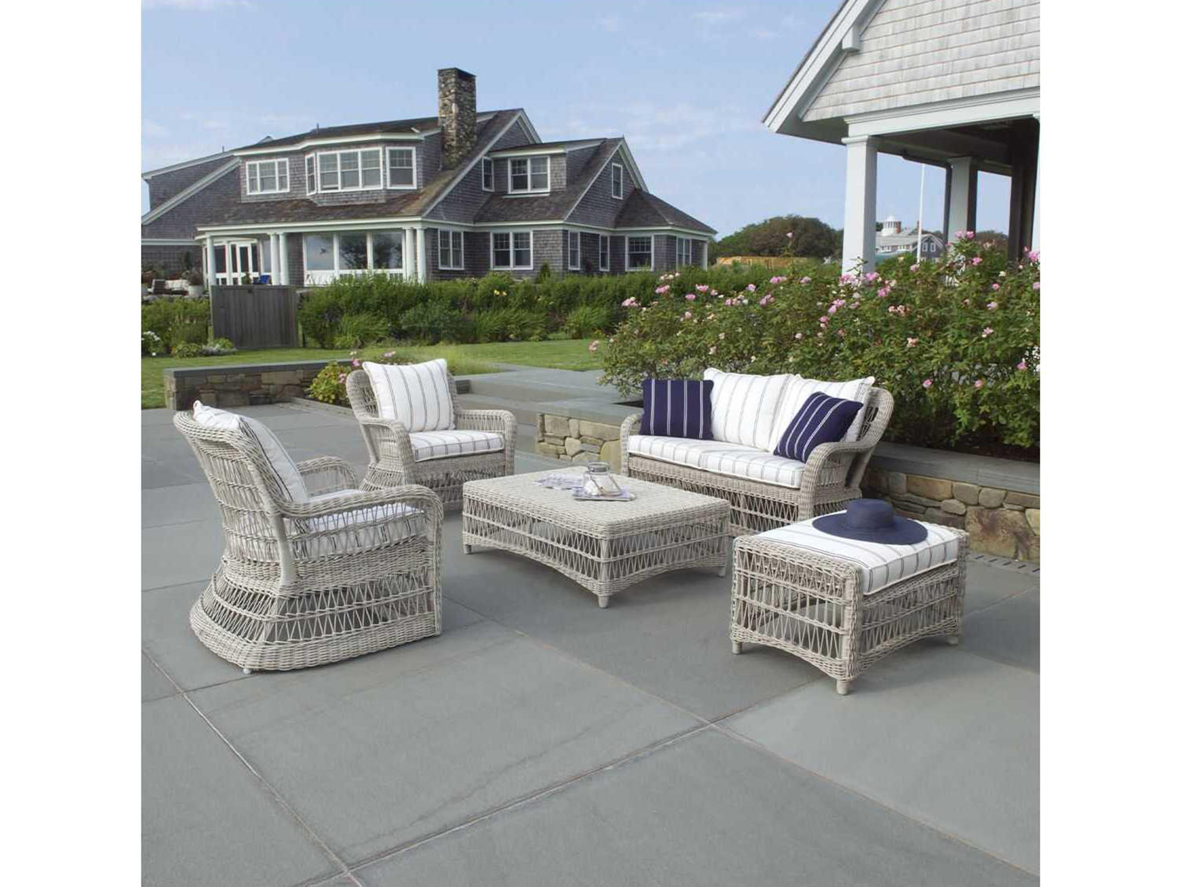 Kingsley Bate Special Order Southampton Wicker Cushion Ottoman