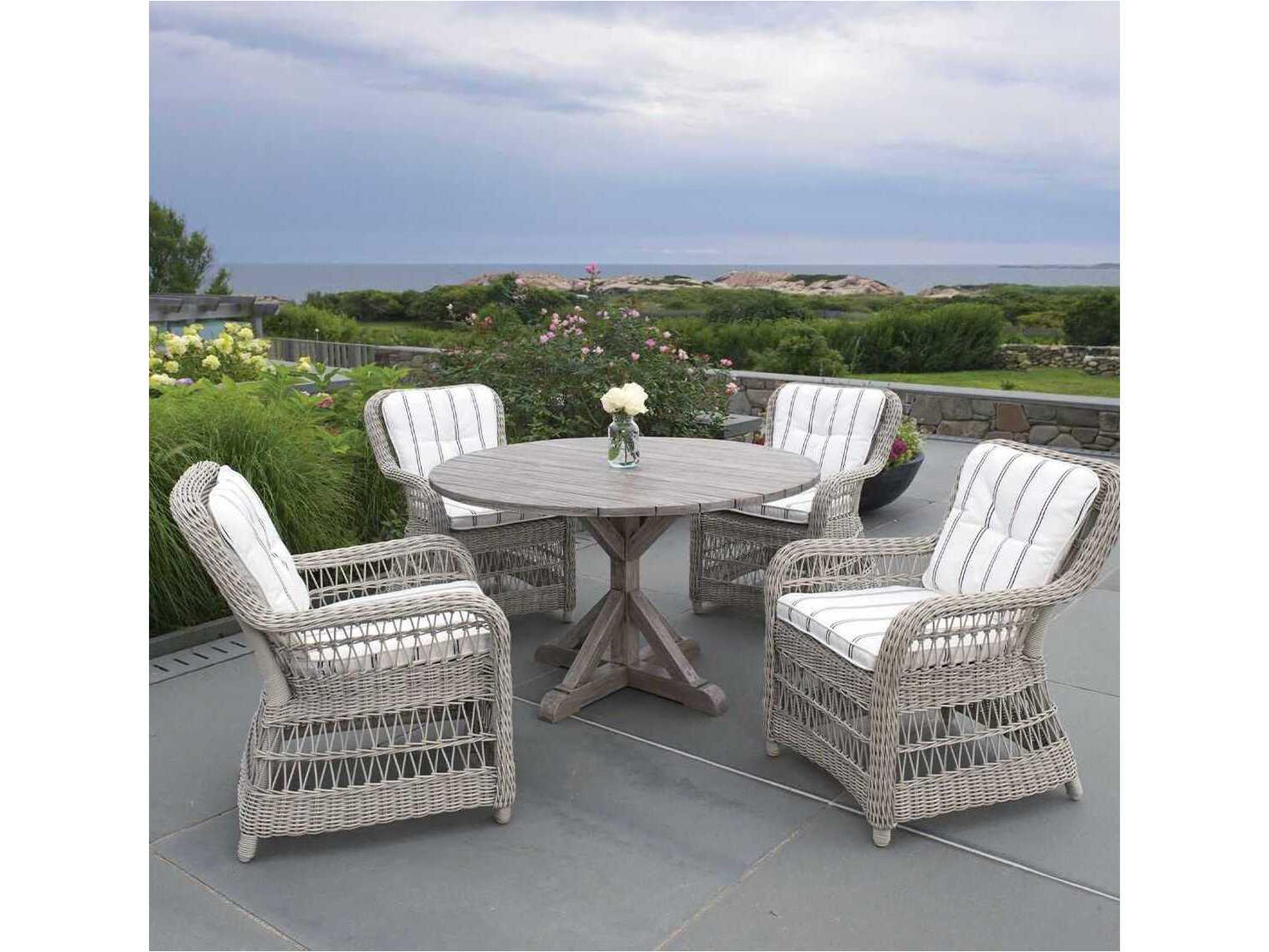 Kingsley Bate Special Order Southampton Wicker Cushion Dining Arm Chair