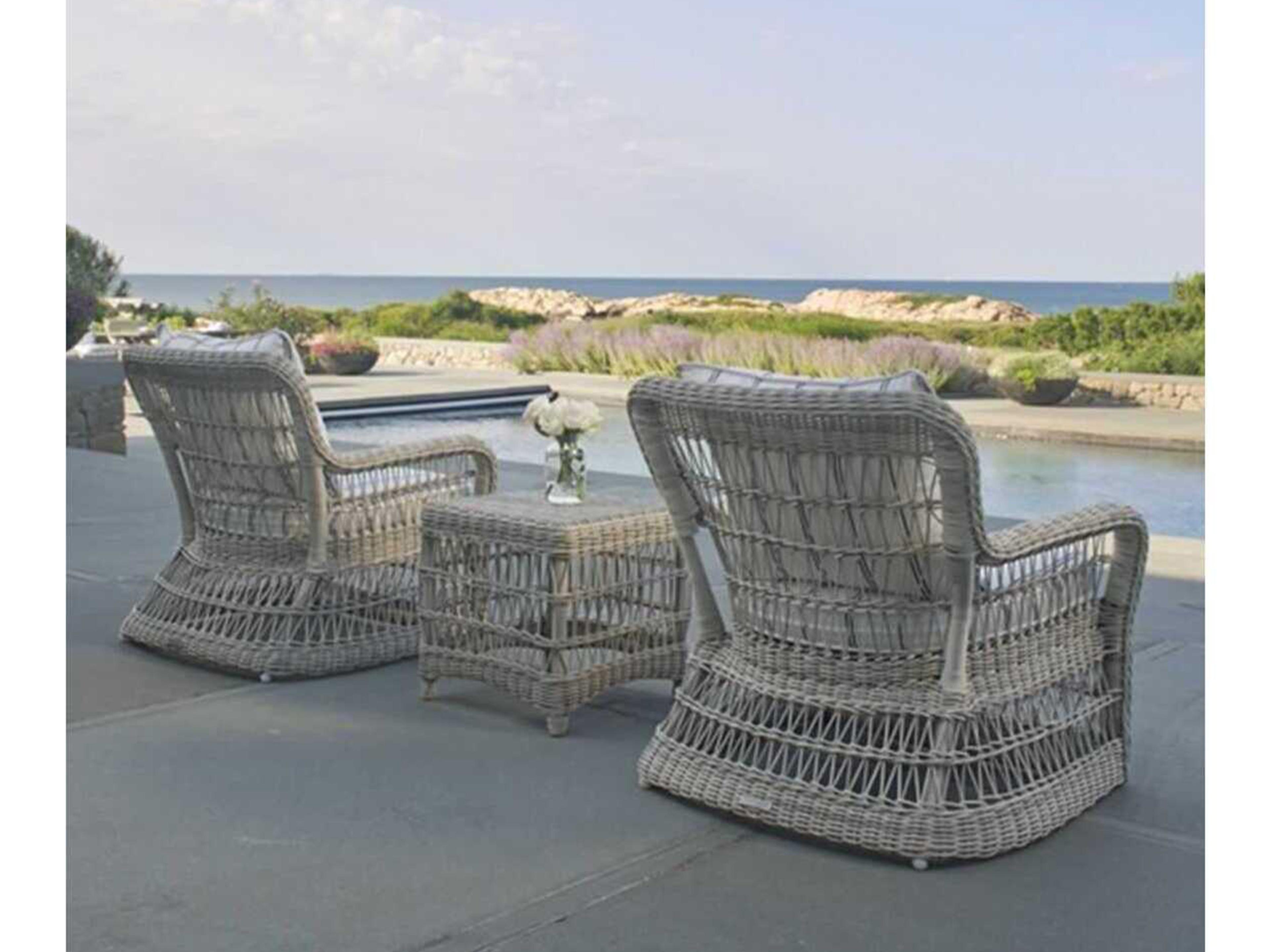 Kingsley Bate Southampton Wicker 20" Wide Square End Table