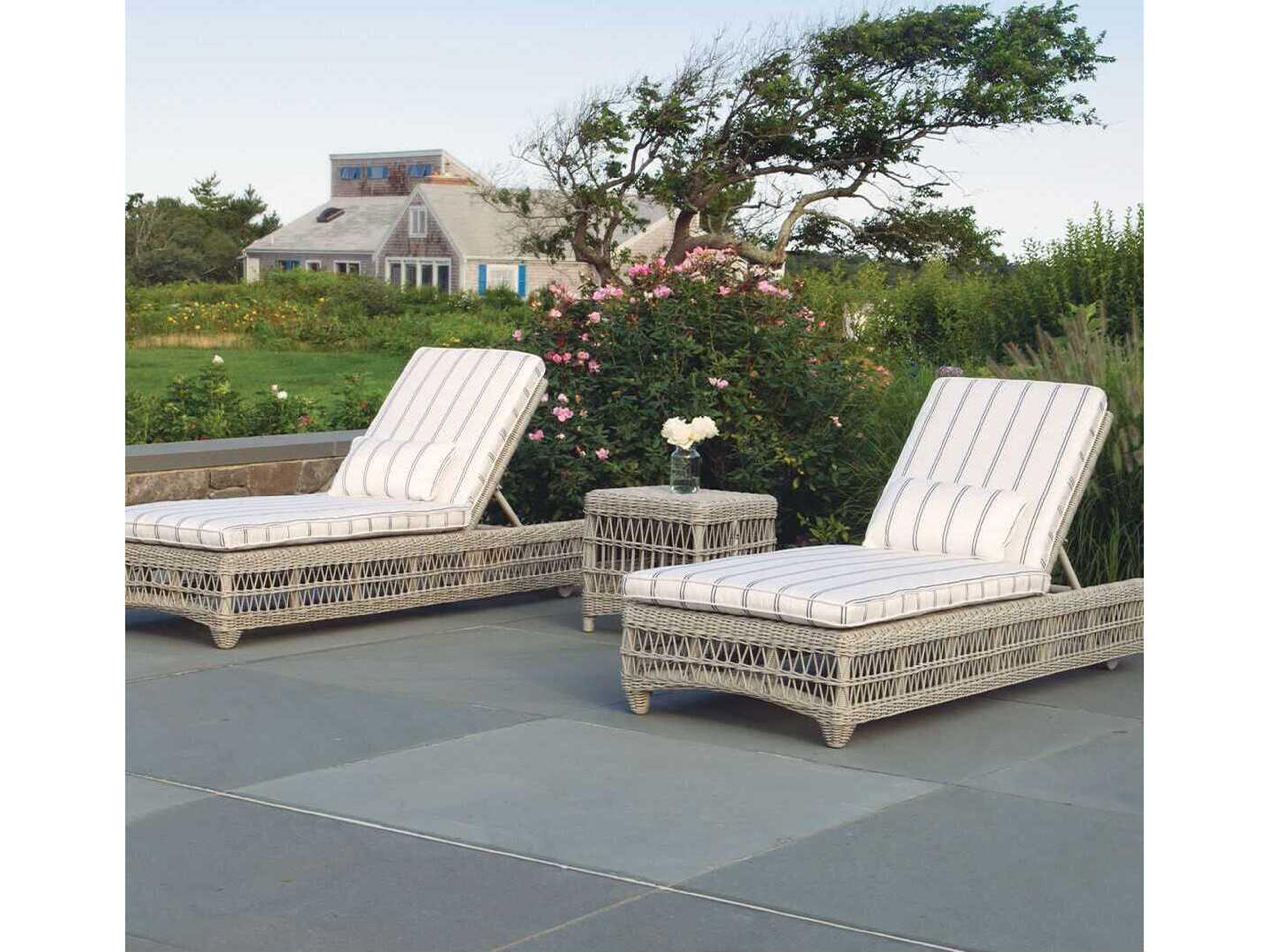 Kingsley Bate Southampton Wicker Cushion Chaise Lounge with Wheels