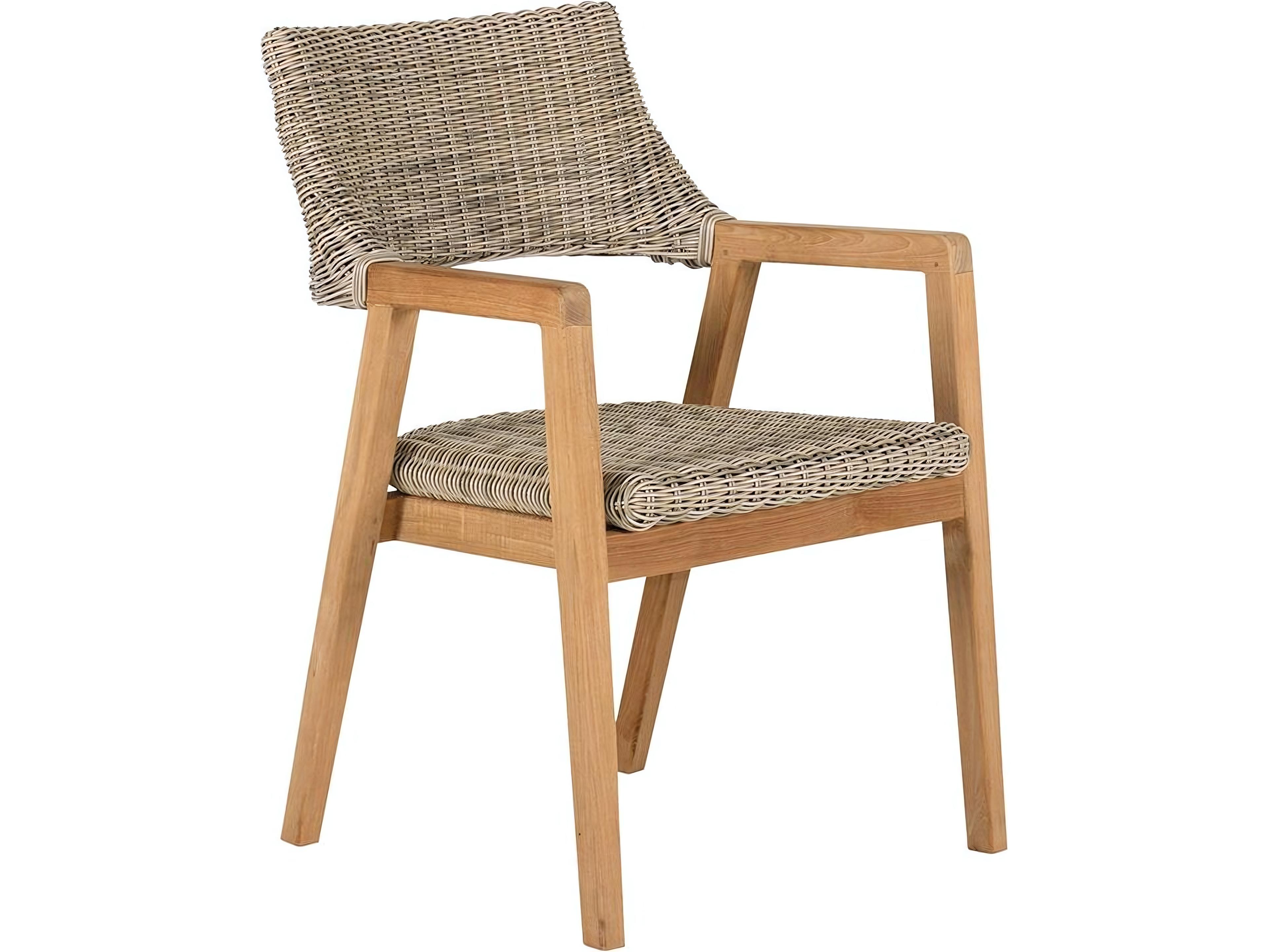 Special Order Spencer Teak Wicker Dining Arm Chair