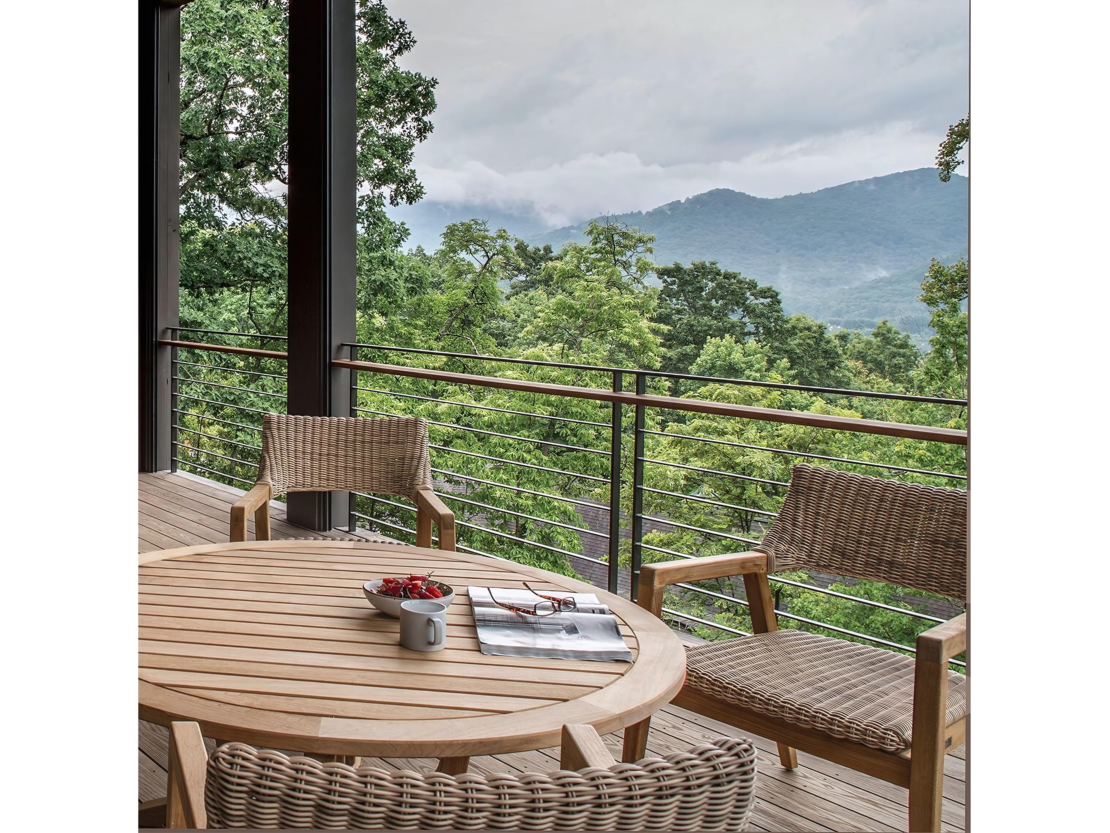 Kingsley Bate Spencer Teak Wicker Dining Arm Chair