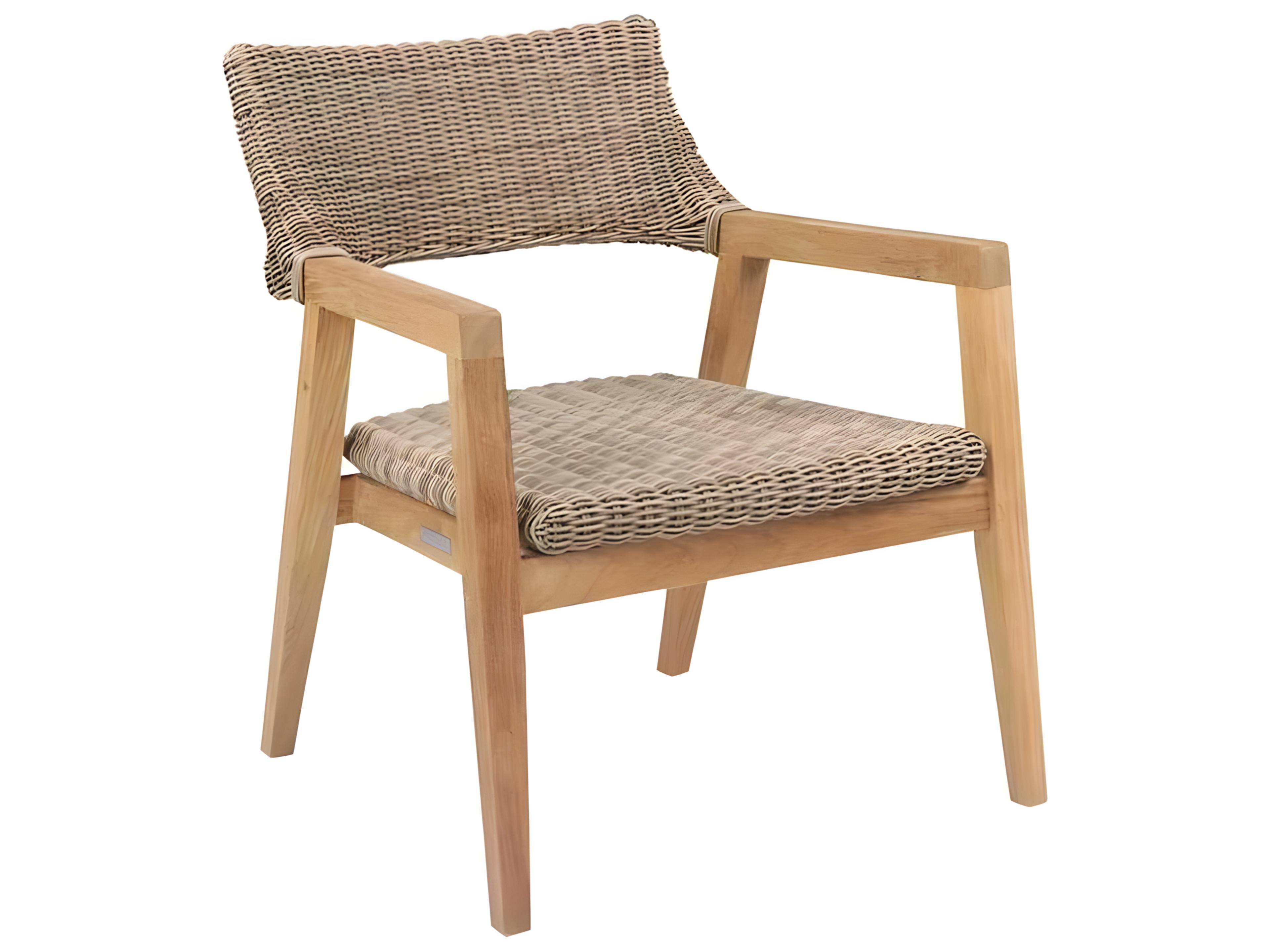 Spencer Teak Wicker Lounge Chair