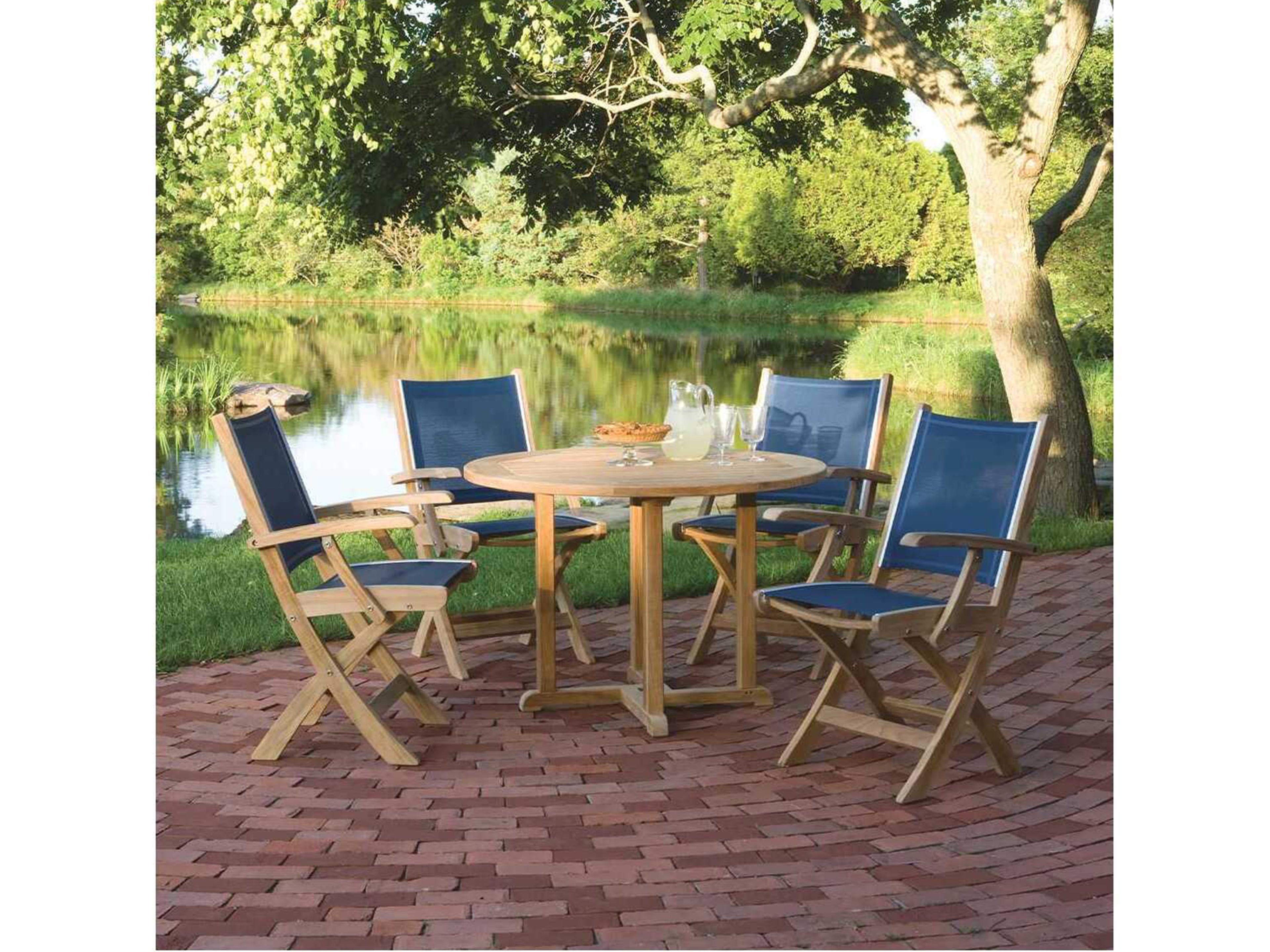 Kingsley Bate St. Tropez Teak Sling Dining Arm Chair