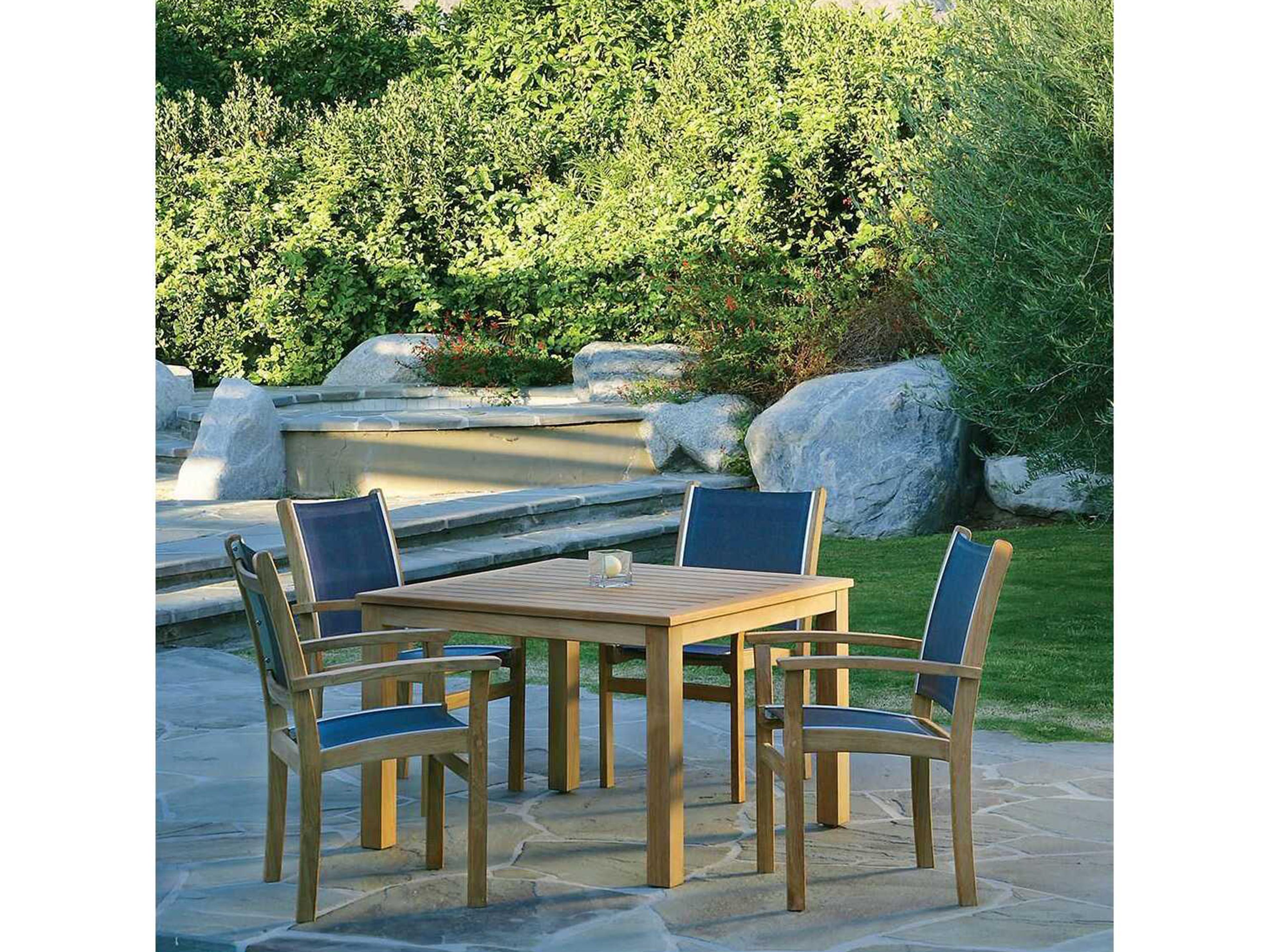 Kingsley Bate Special Order St. Tropez Teak Sling Dining Arm Chair