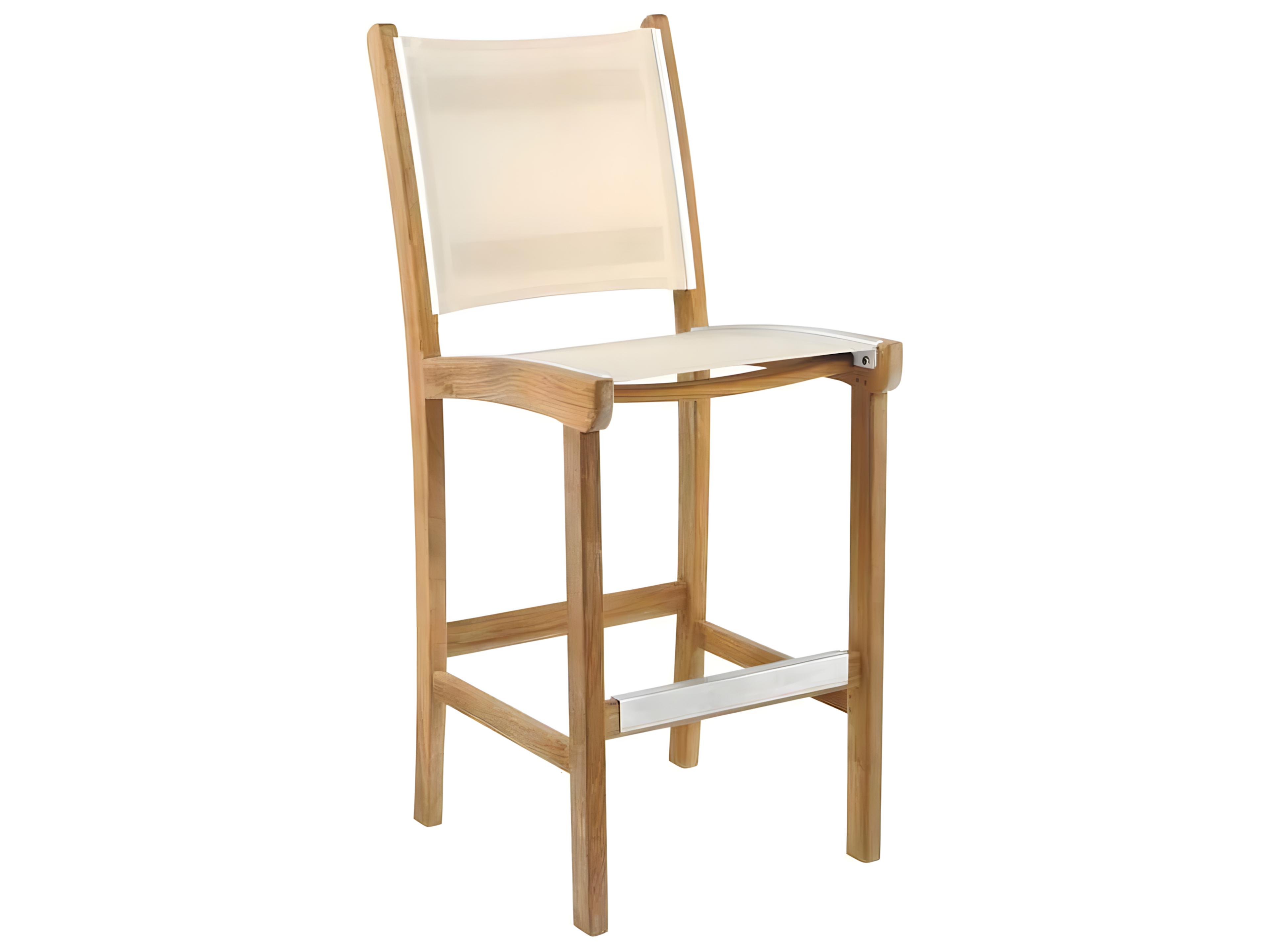 Special Order St. Tropez Teak Sling Bar Stool