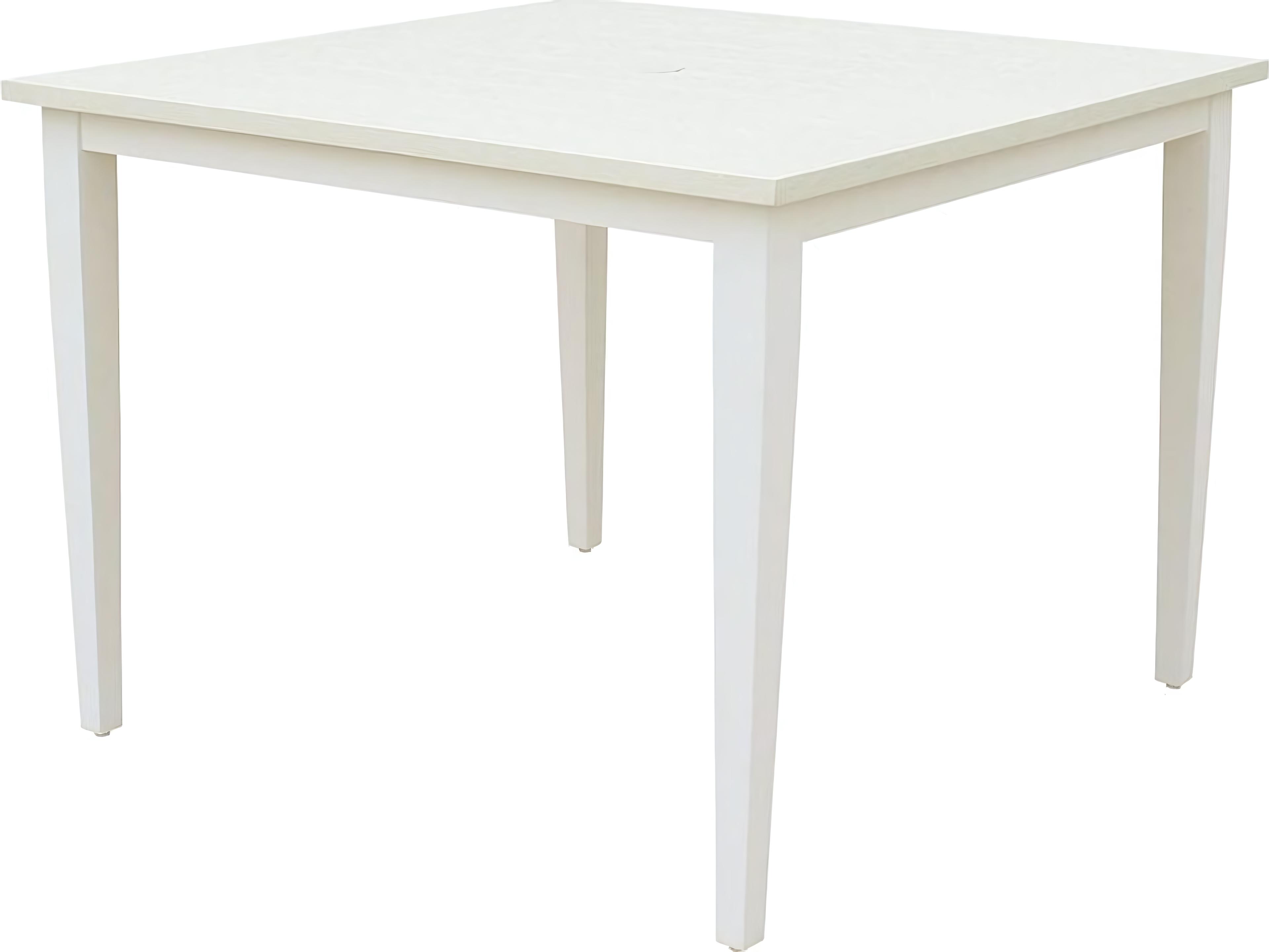 Special Order Tribeca Aluminum 40.5" Square Dining Table with Umbrella Hole