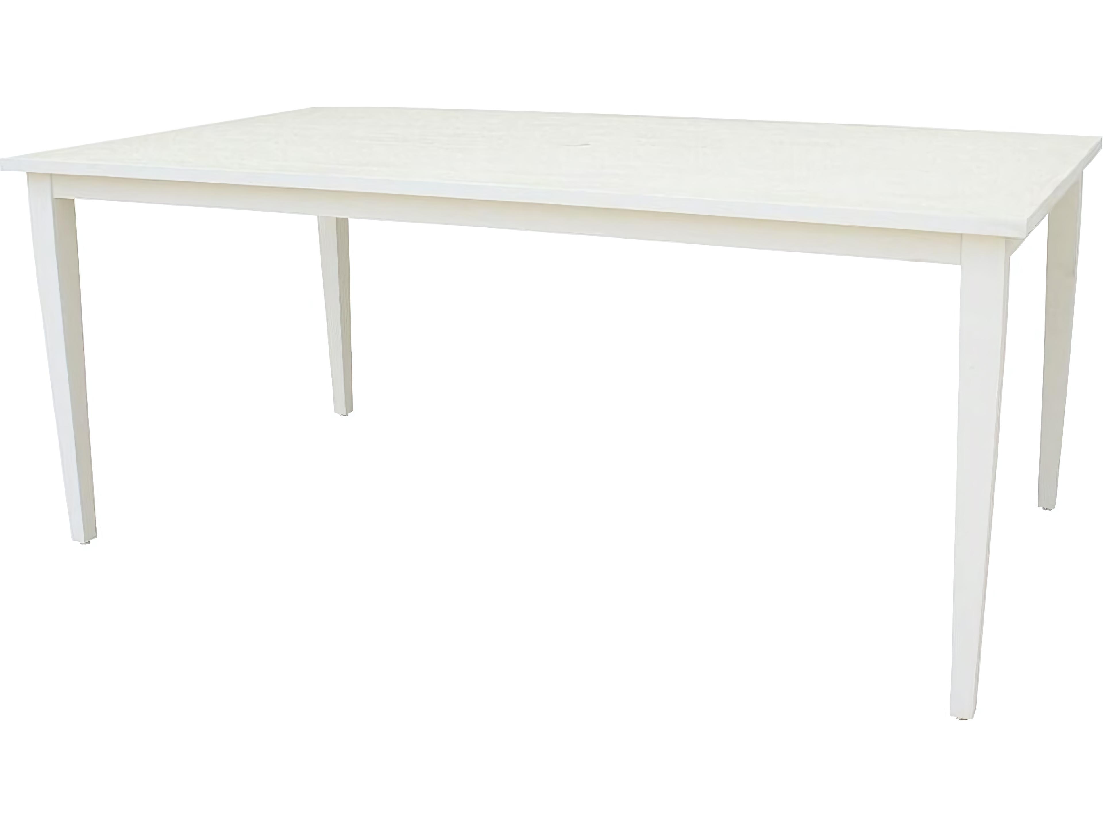 Tribeca Aluminum 72"W x 40.5"D Rectangular Dining Table with Umbrella Hole