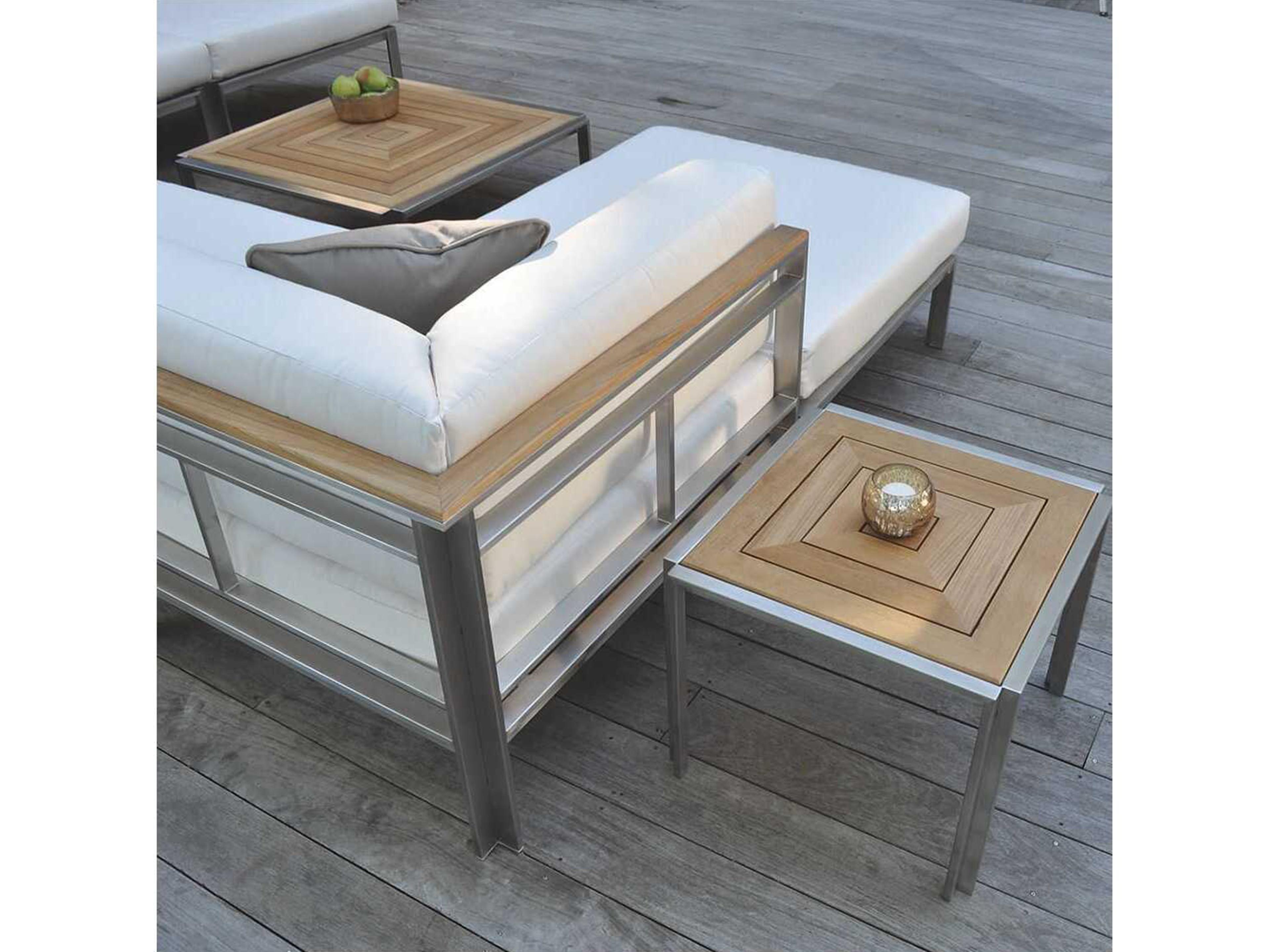 Kingsley Bate Tivoli Stainless Steel 19.5" Wide Square End Table