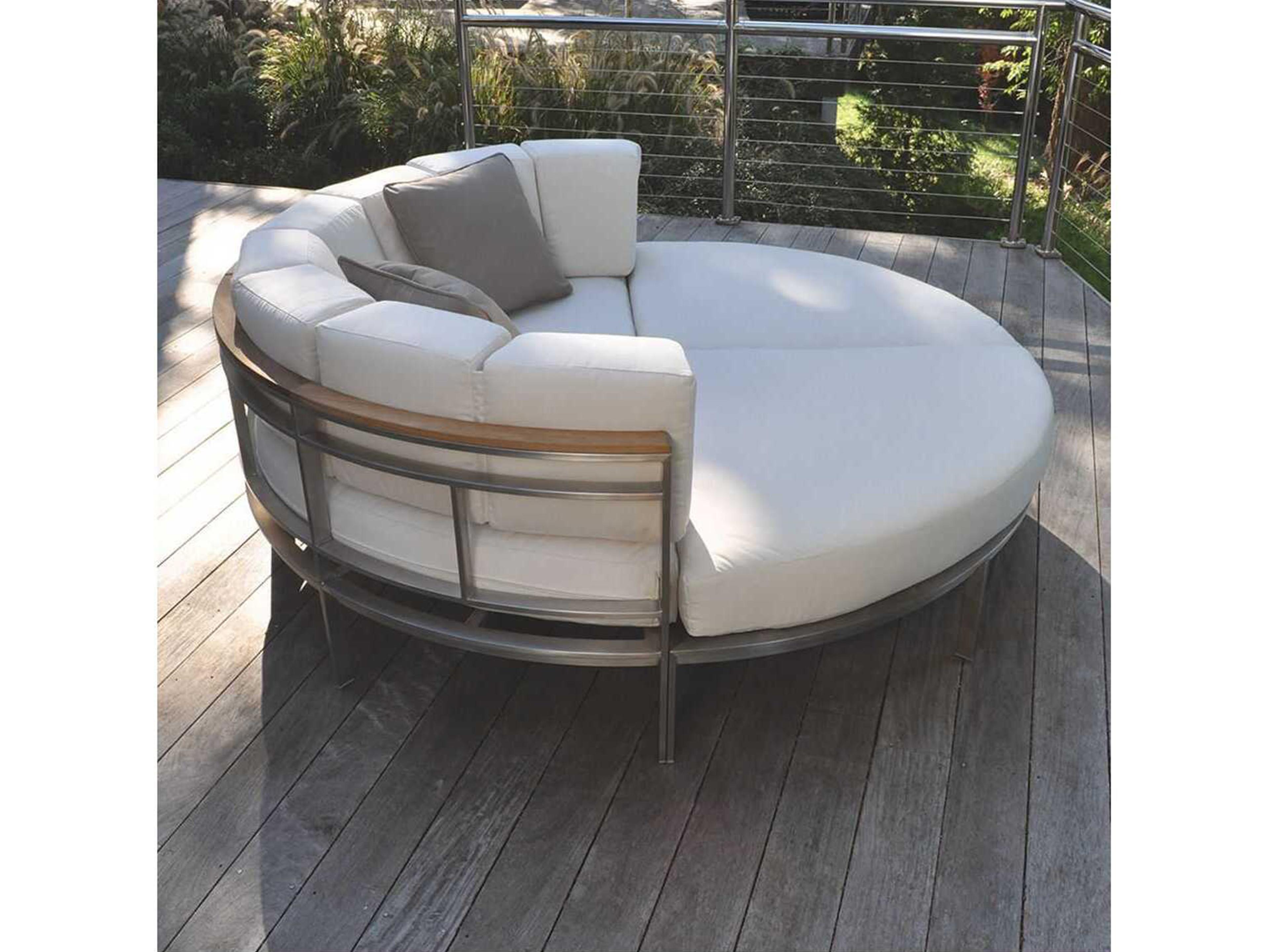 Kingsley Bate Tivoli Stainless Steel Cushion Curved Ottoman