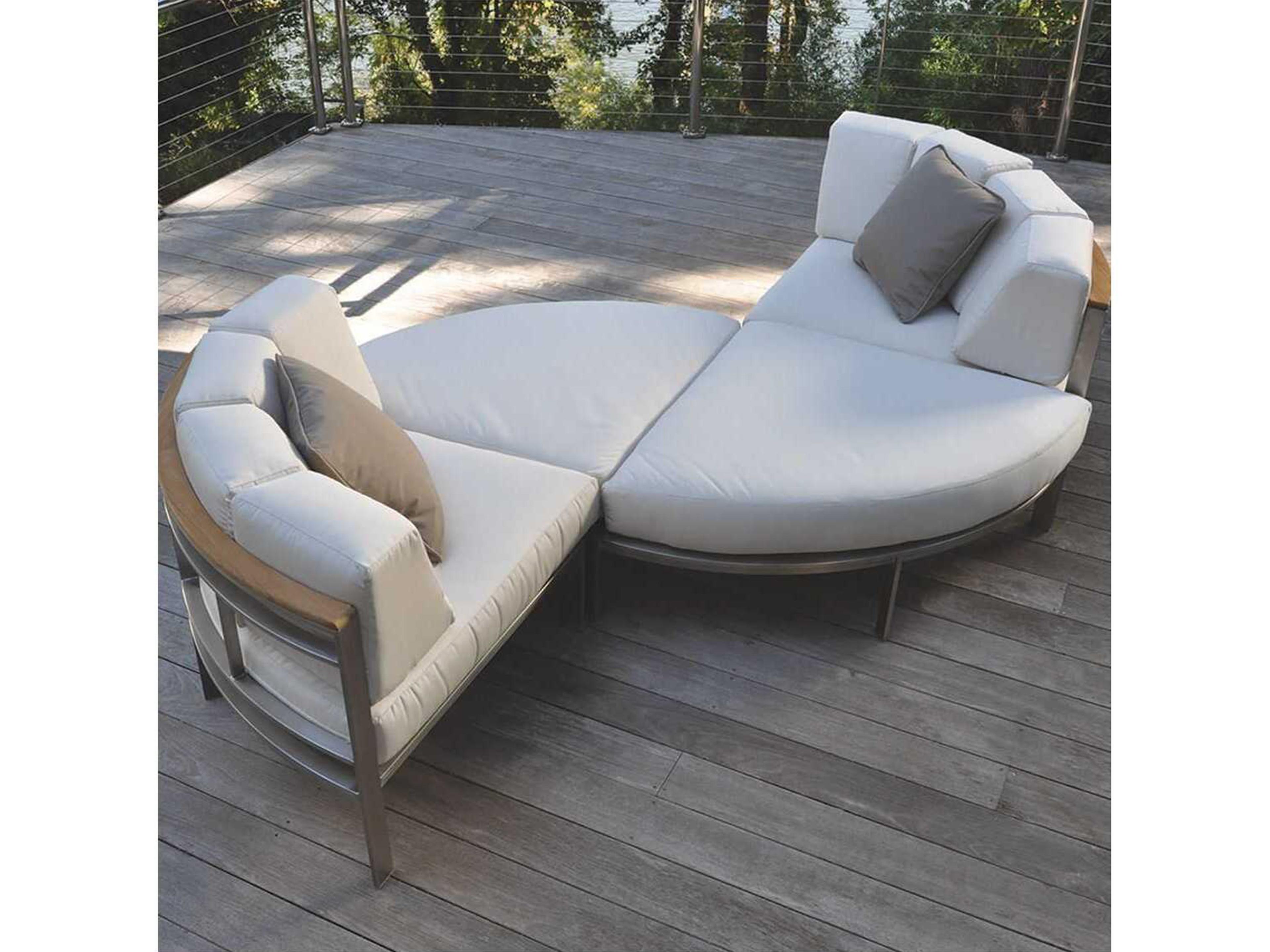 Kingsley Bate Tivoli Stainless Steel Cushion Curved Ottoman