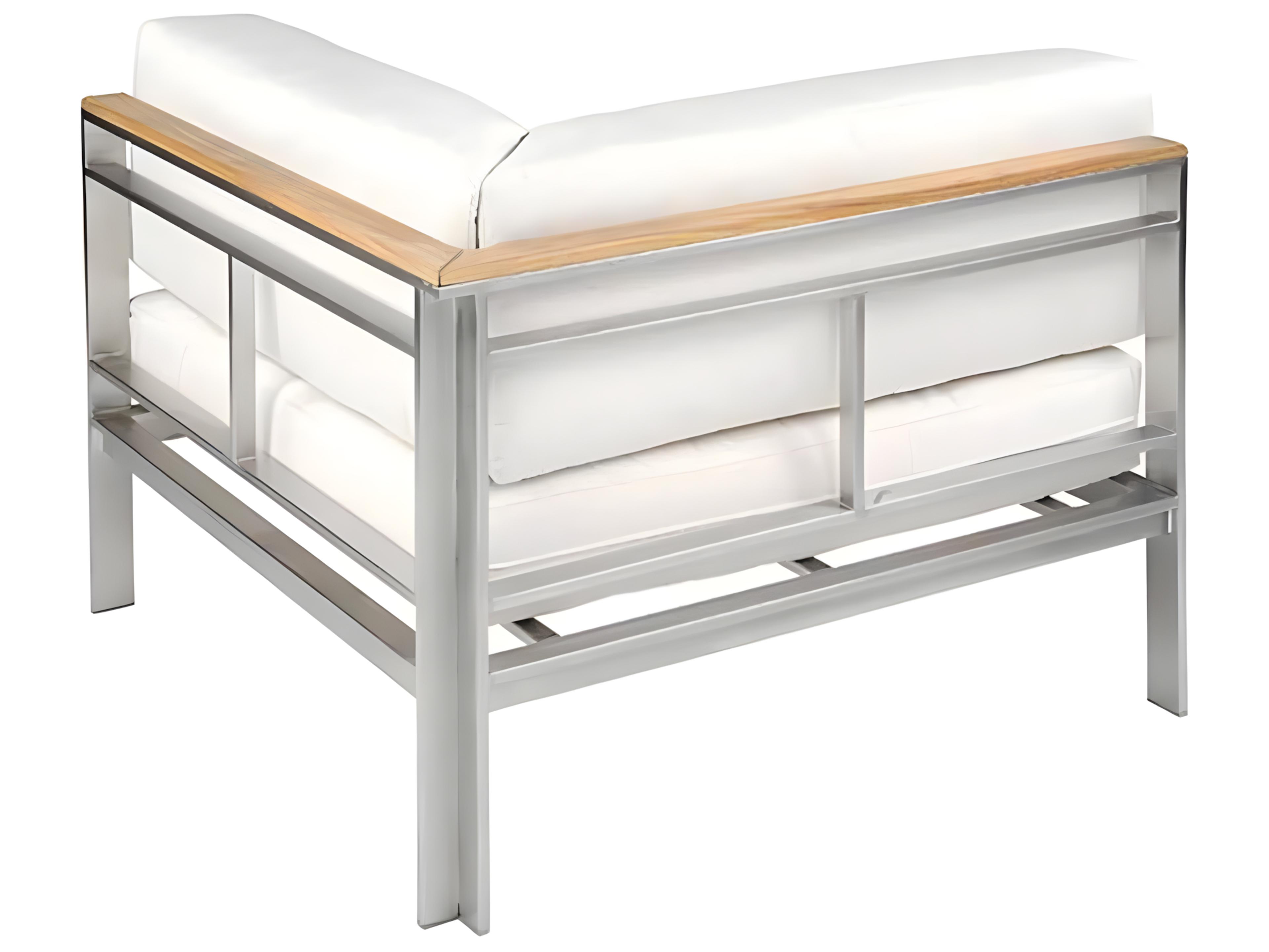 Kingsley Bate Tivoli Stainless Steel Cushion Square Corner Lounge Chair