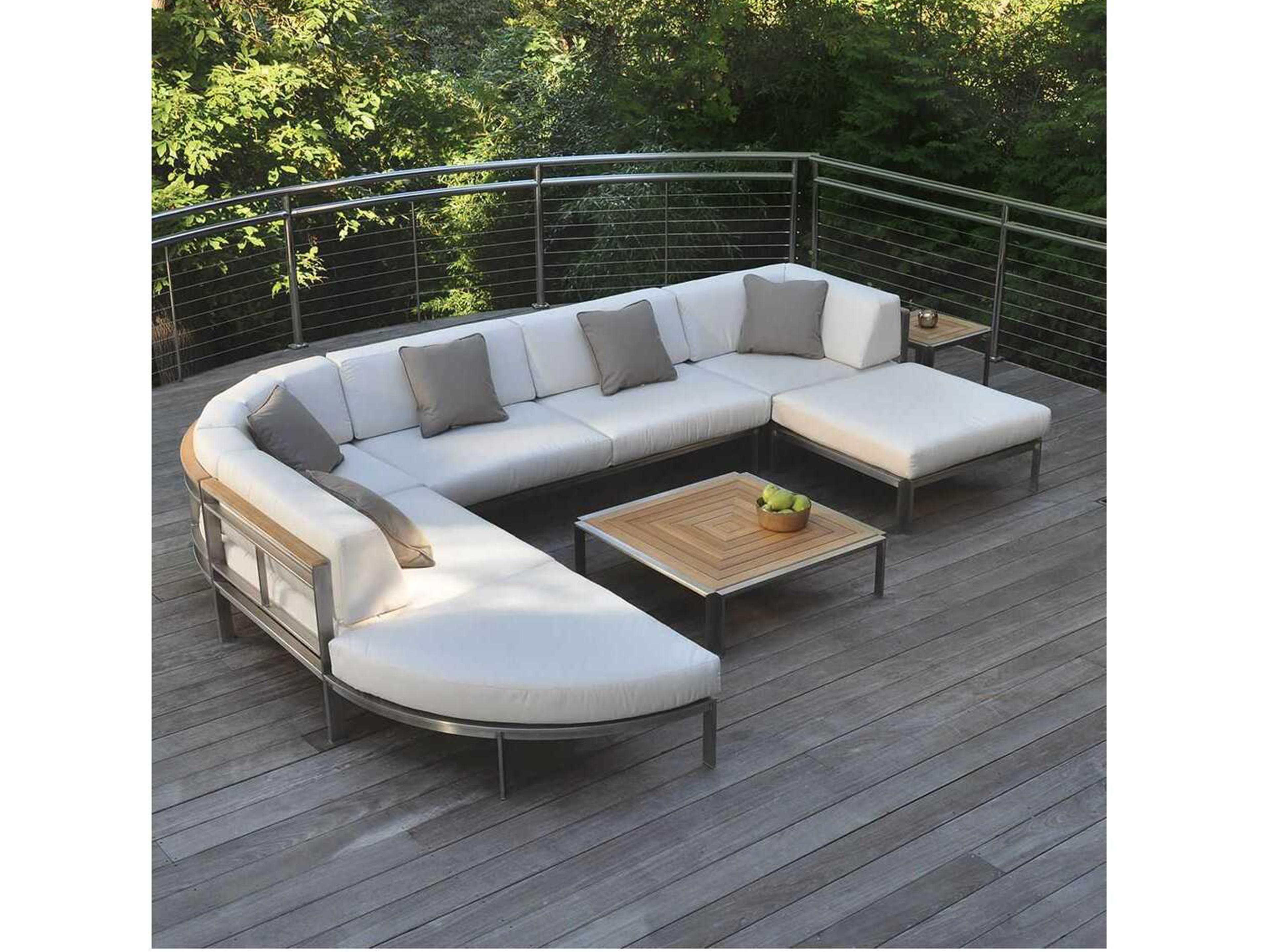 Kingsley Bate Tivoli Stainless Steel Cushion Square Corner Lounge Chair