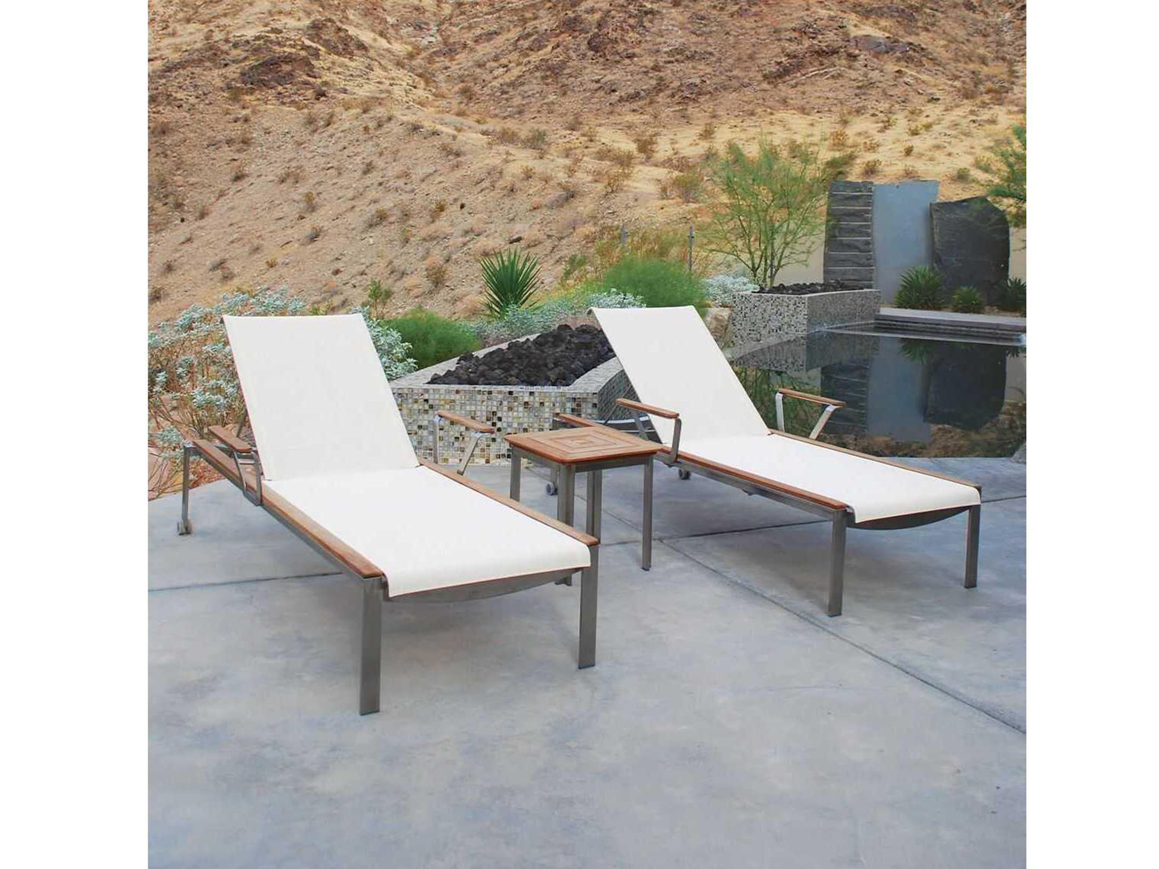 Kingsley Bate Tivoli Stainless Steel Sling Chaise Lounge