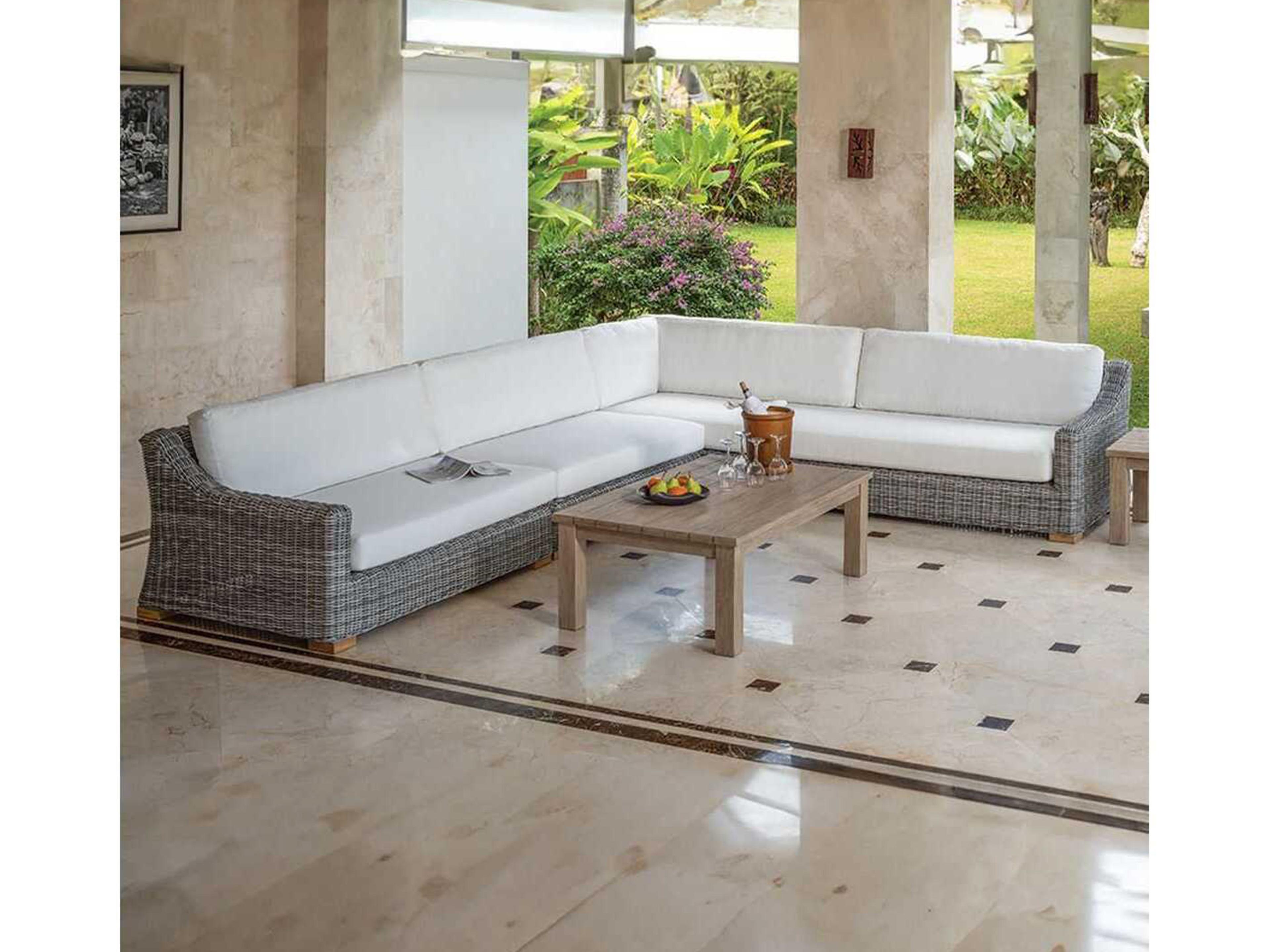 Kingsley Bate Special Order Tortola Wicker Cushion Left Arm Facing Sofa