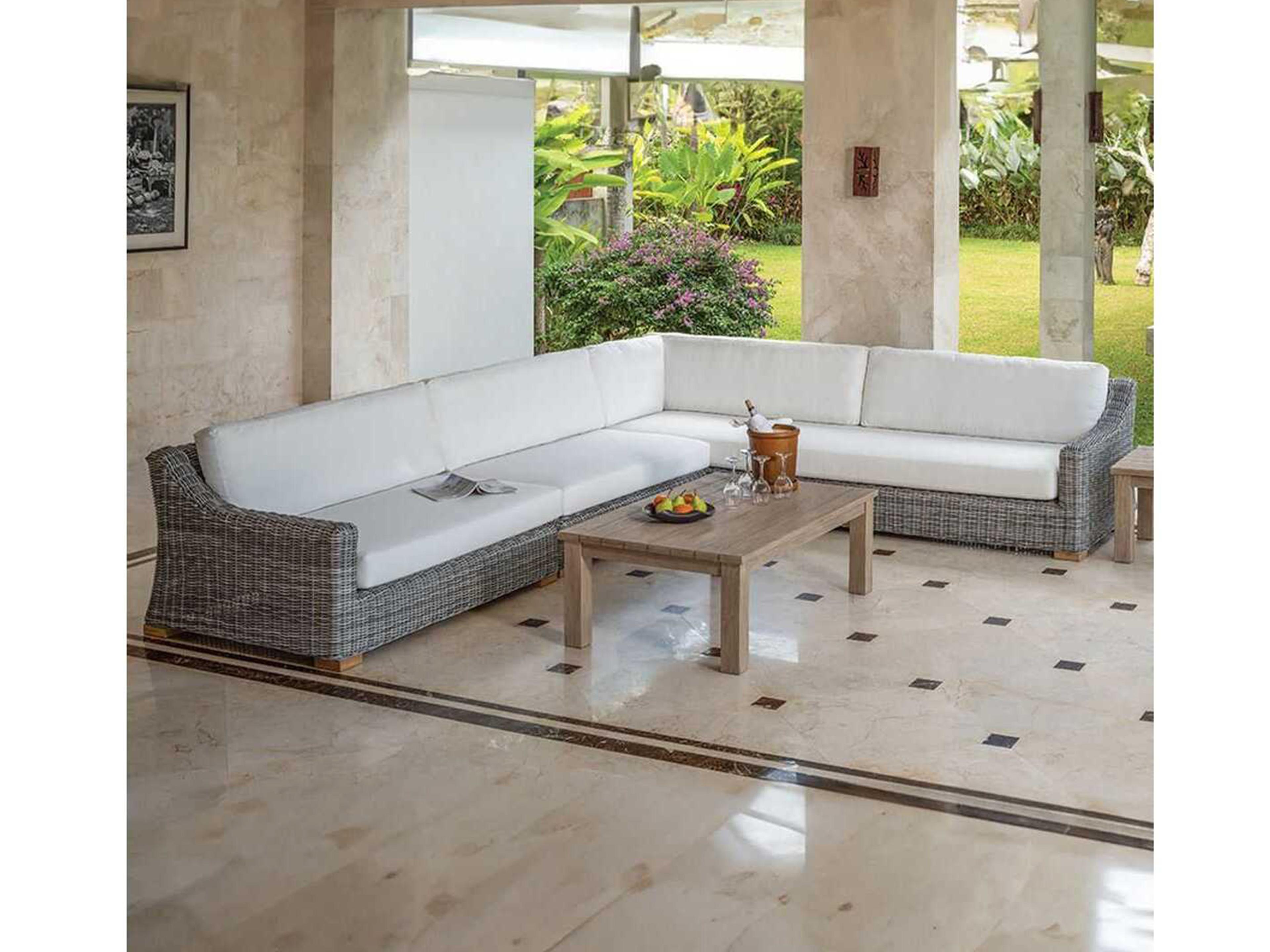 Kingsley Bate Special Order Tortola Wicker Cushion Right Arm Facing Sofa