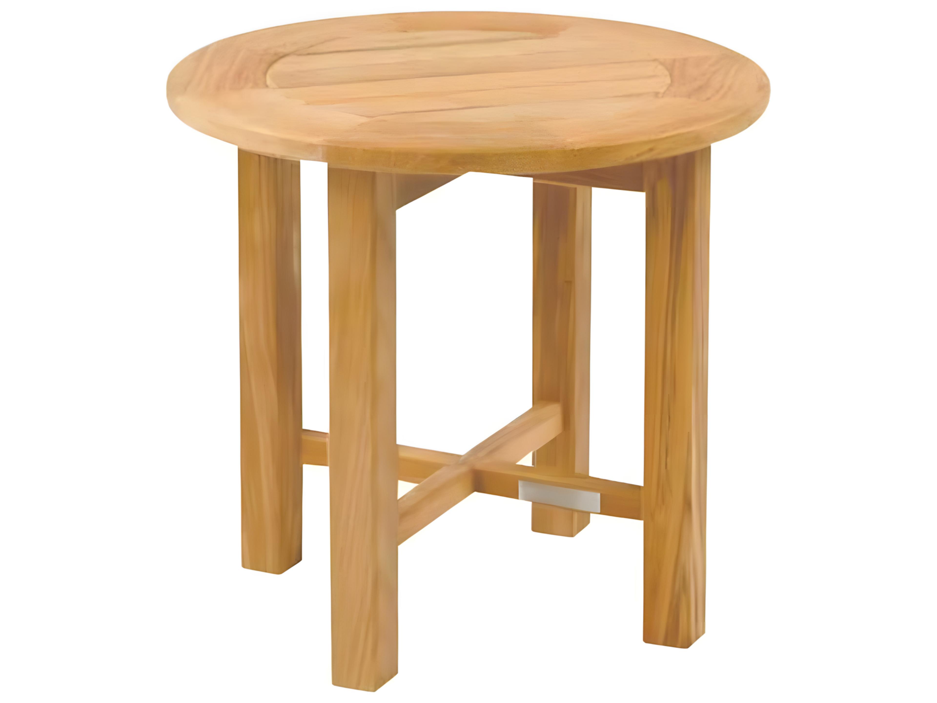 Essex Round Side Table 20 Inch Teak