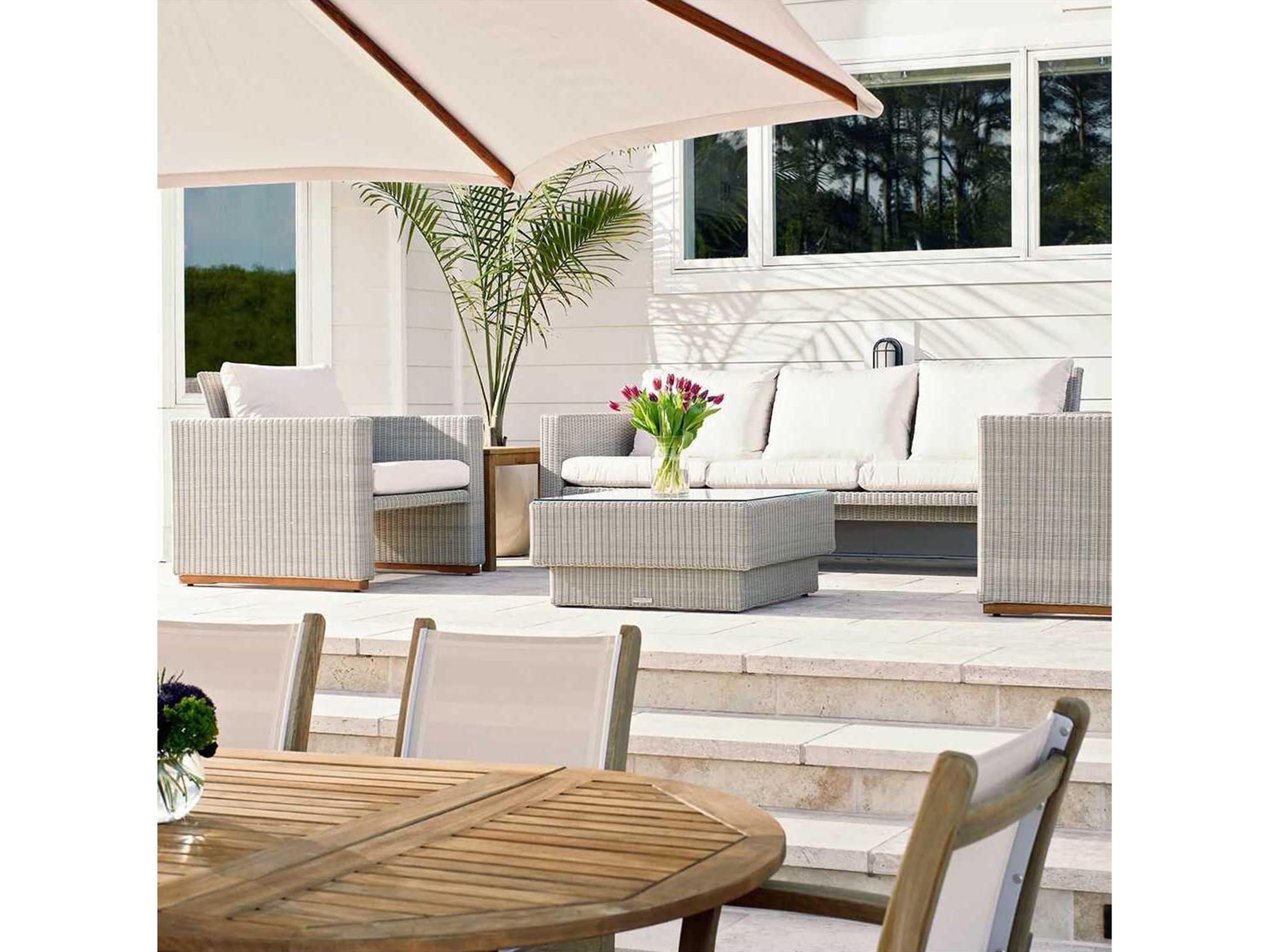 Kingsley Bate Westport Wicker Square Coffee Table