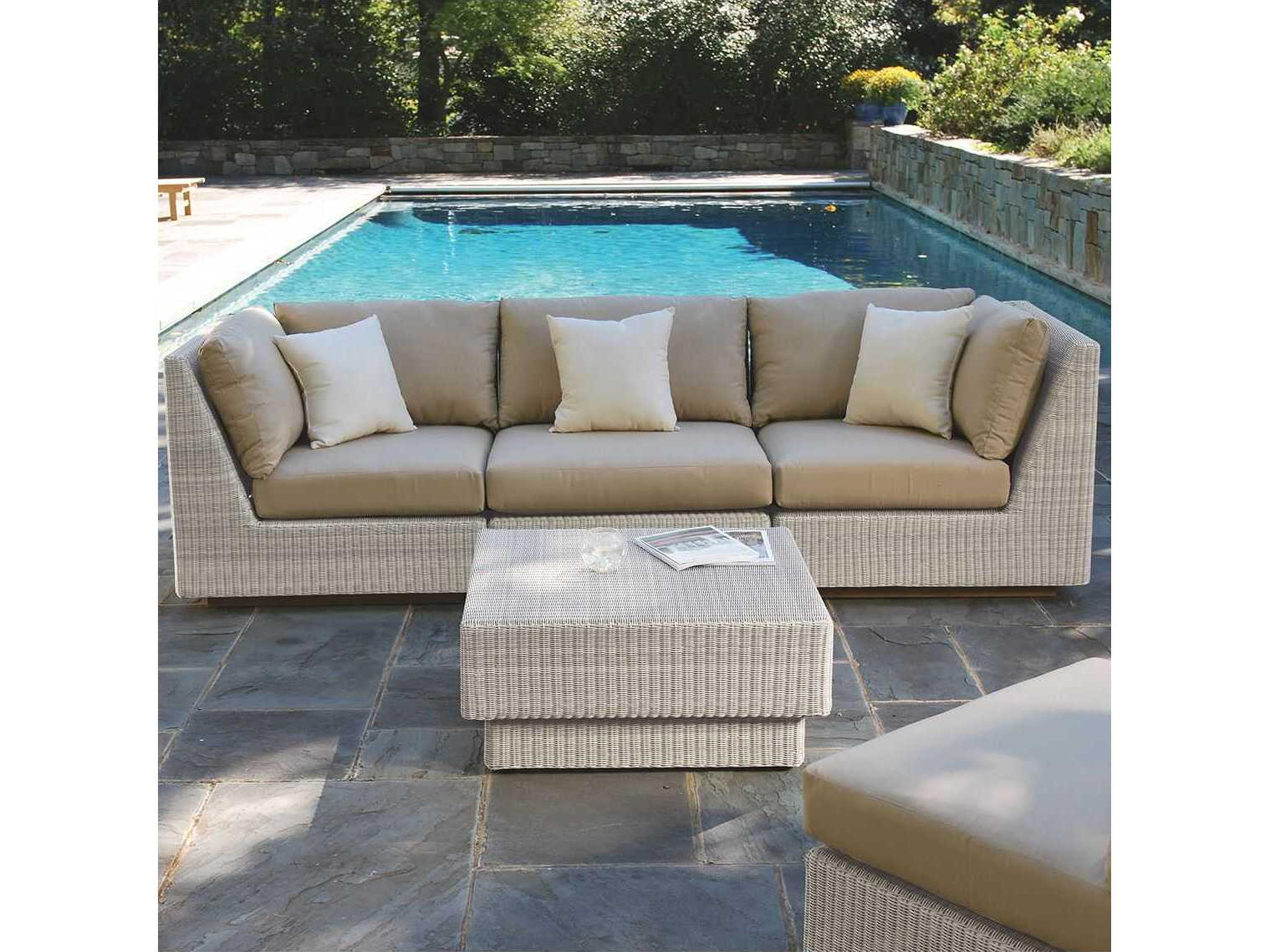 Kingsley Bate Westport Wicker Square Coffee Table