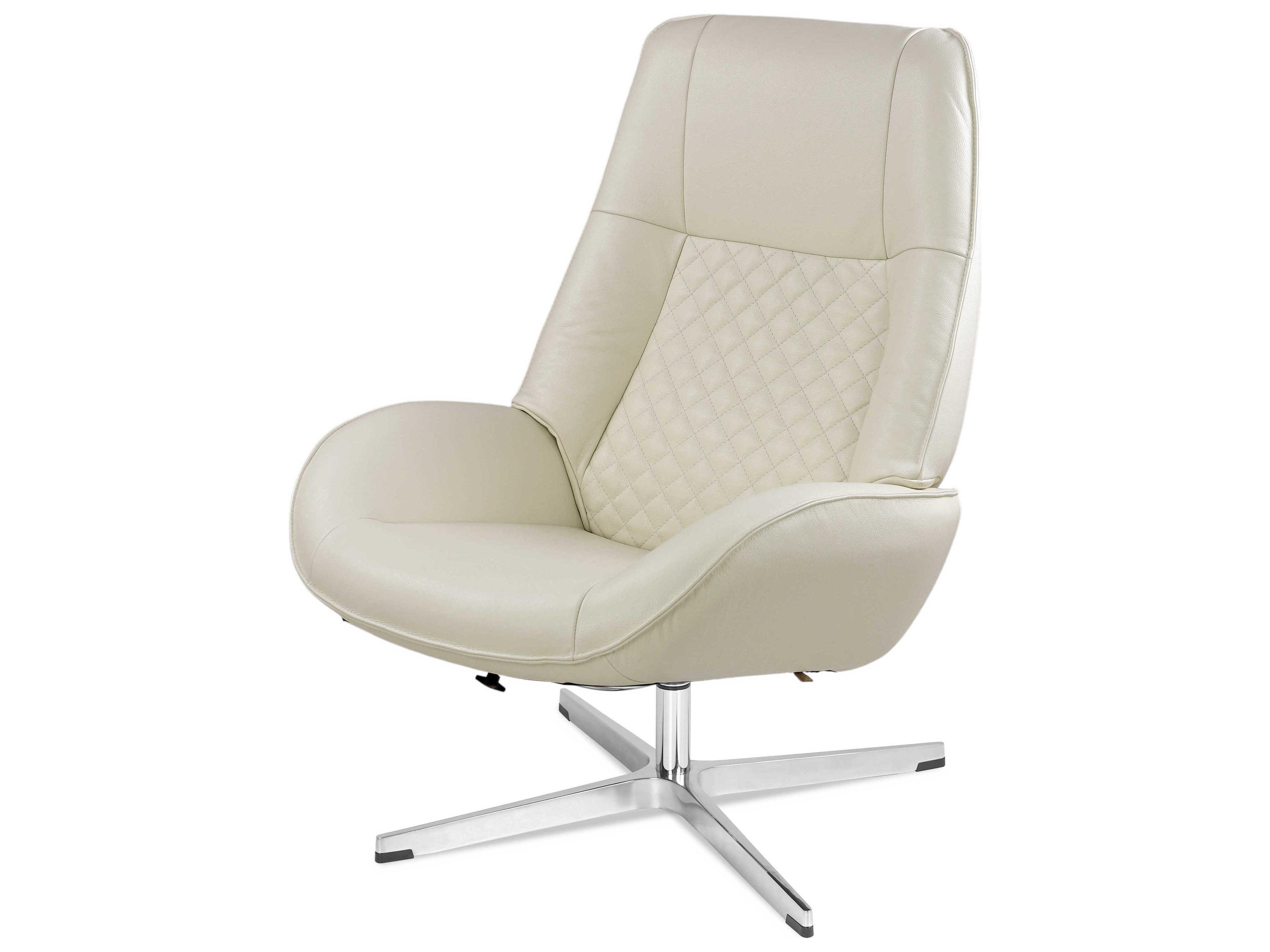 Kebe Bordeaux Balder White Leather Recliner
