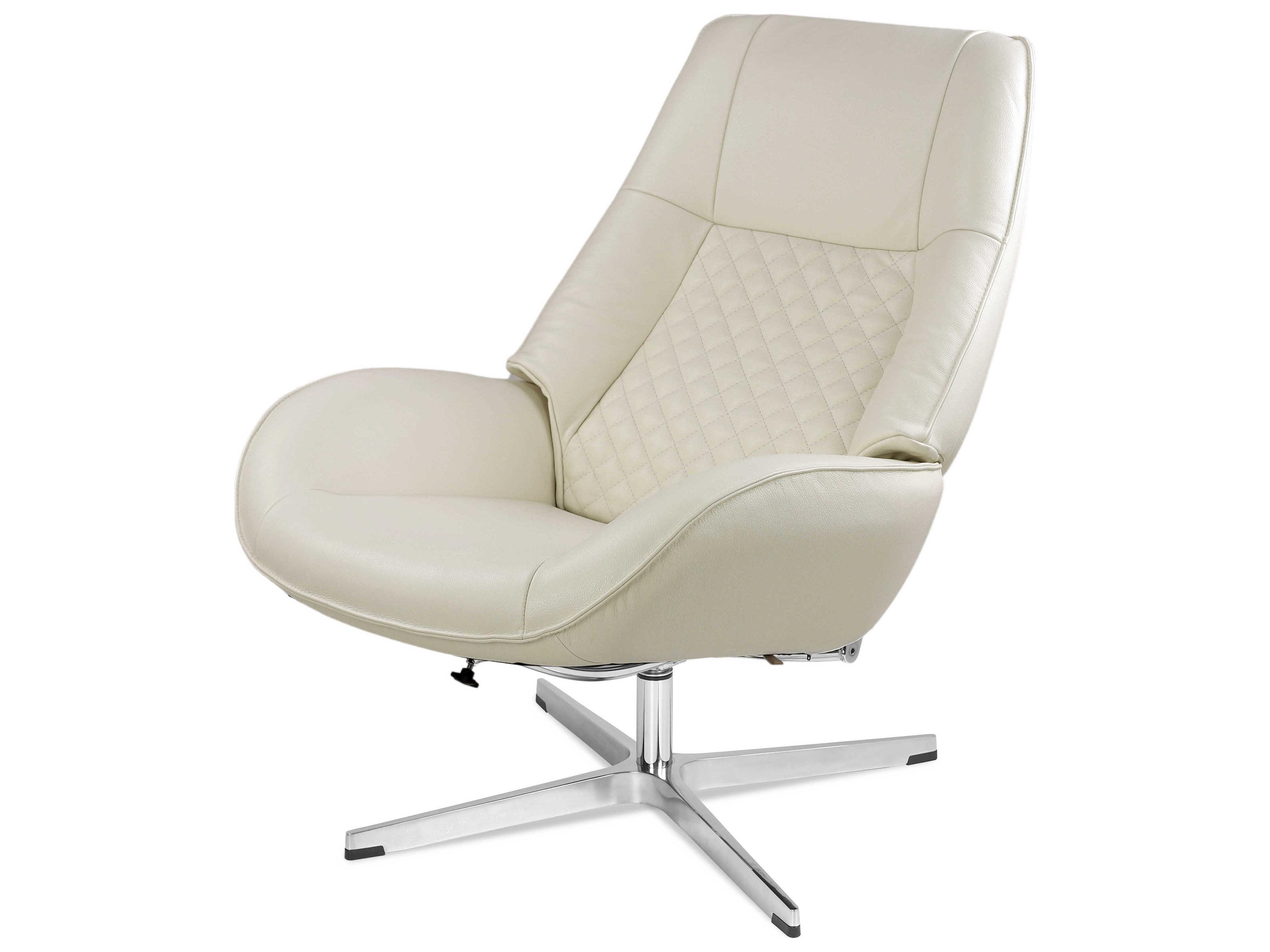 Kebe Bordeaux Balder White Leather Recliner