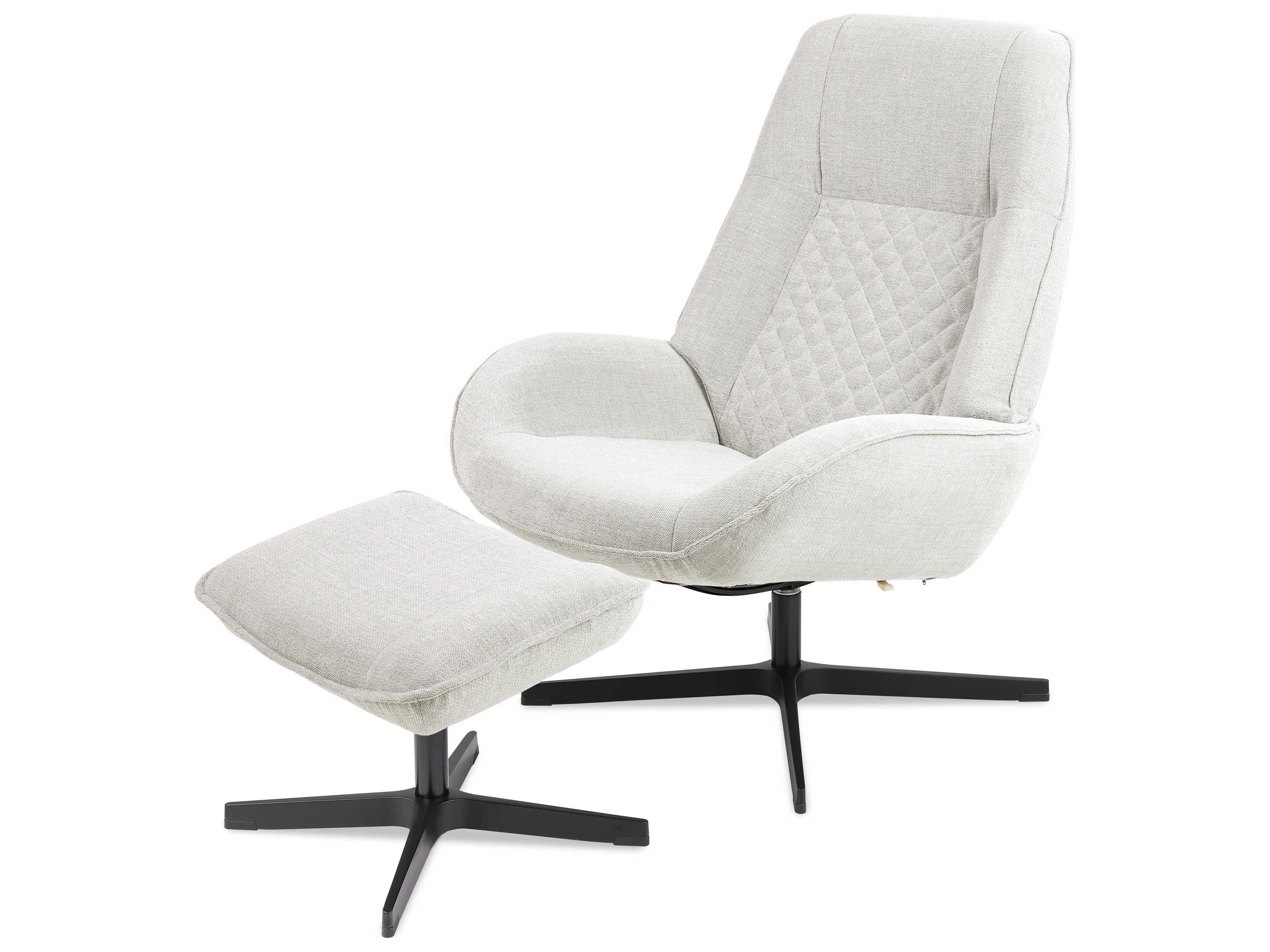 Kebe Bordeaux Yeti Sand Fabric Swivel Accent Chair with Footrest