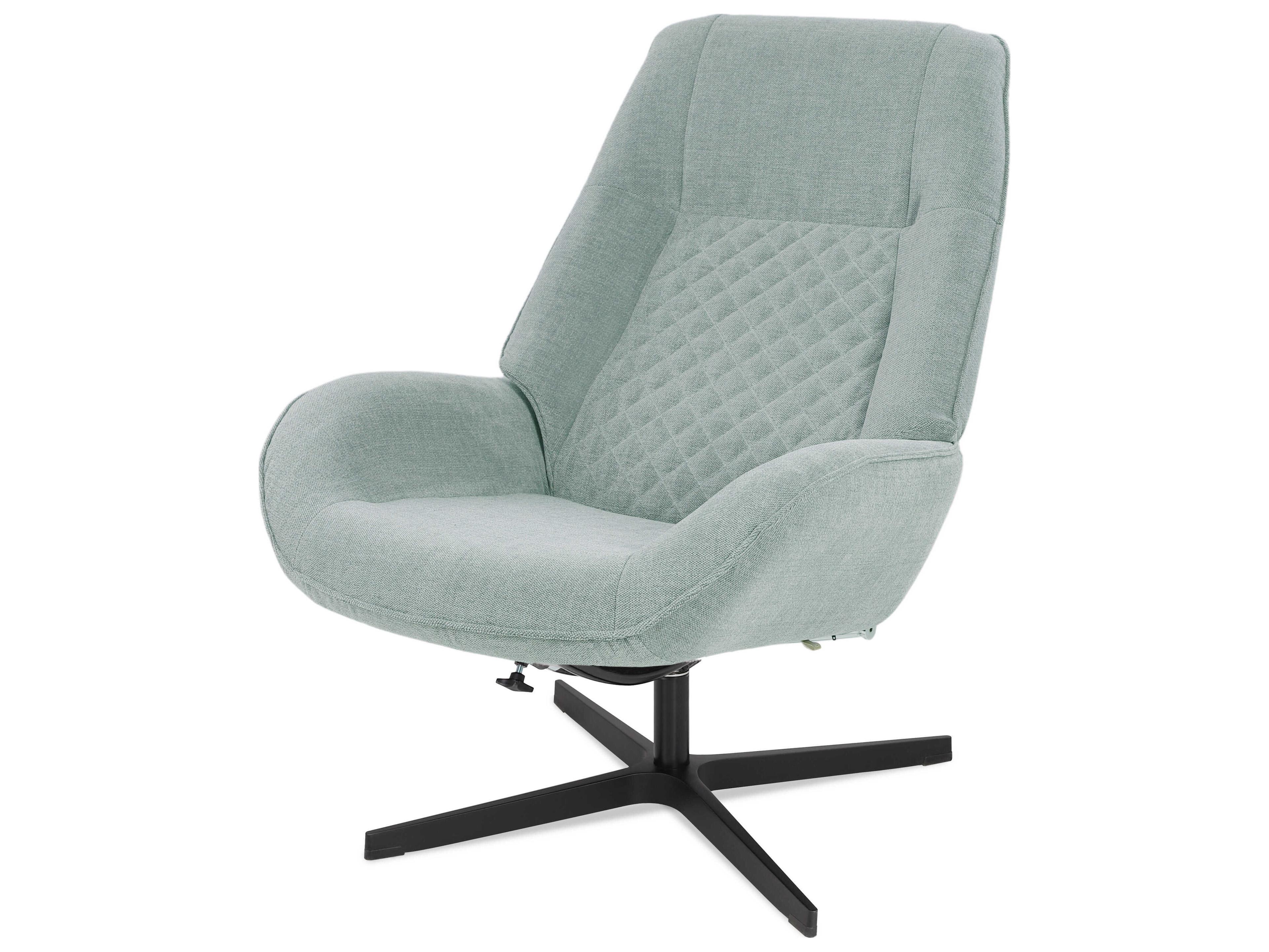 Kebe Bordeaux Yeti Turquoise Fabric Swivel Accent Chair with Footrest