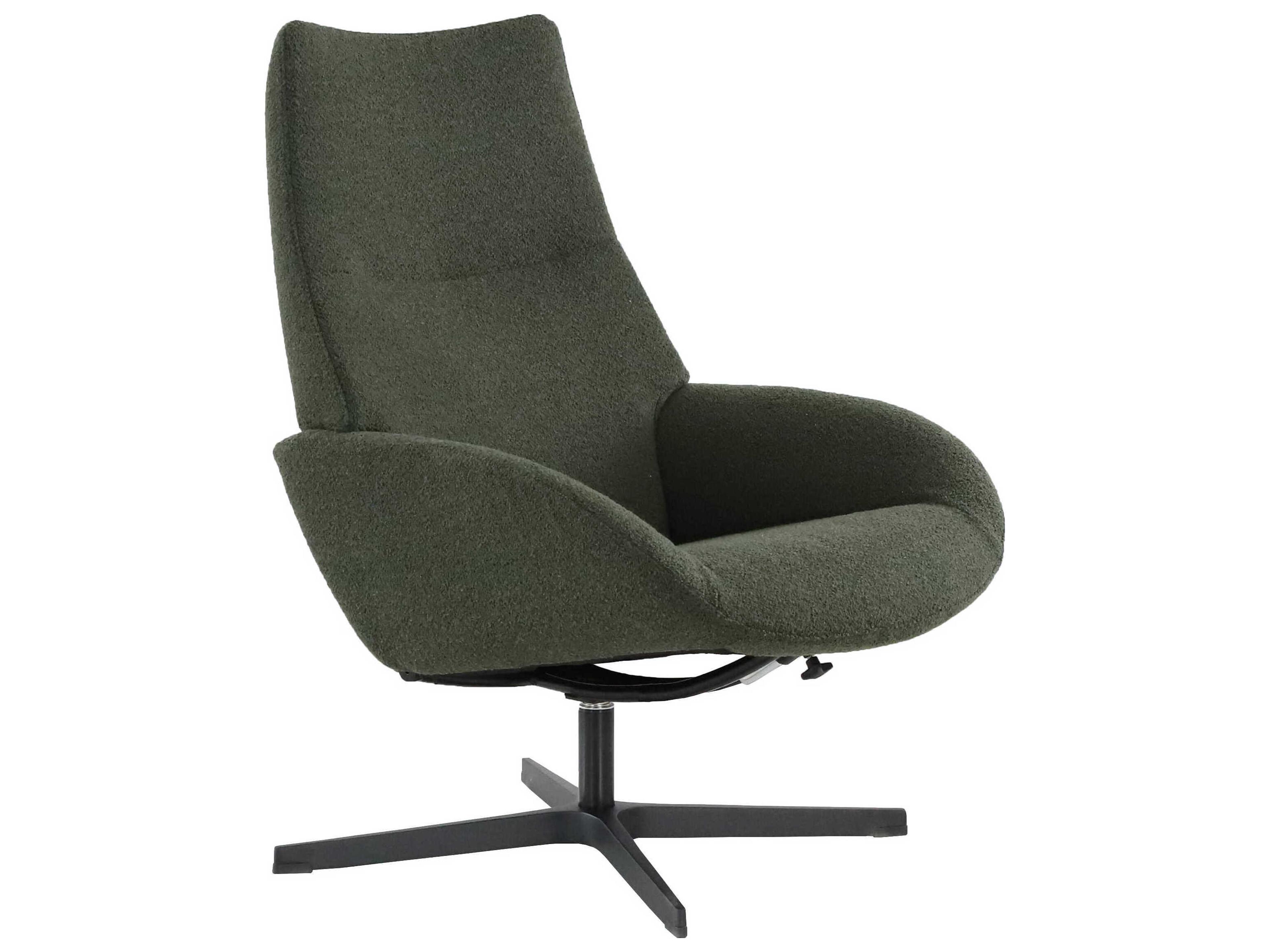 Kebe Lotus Alpine Forest Fabric Swivel Accent Chair with Footrest