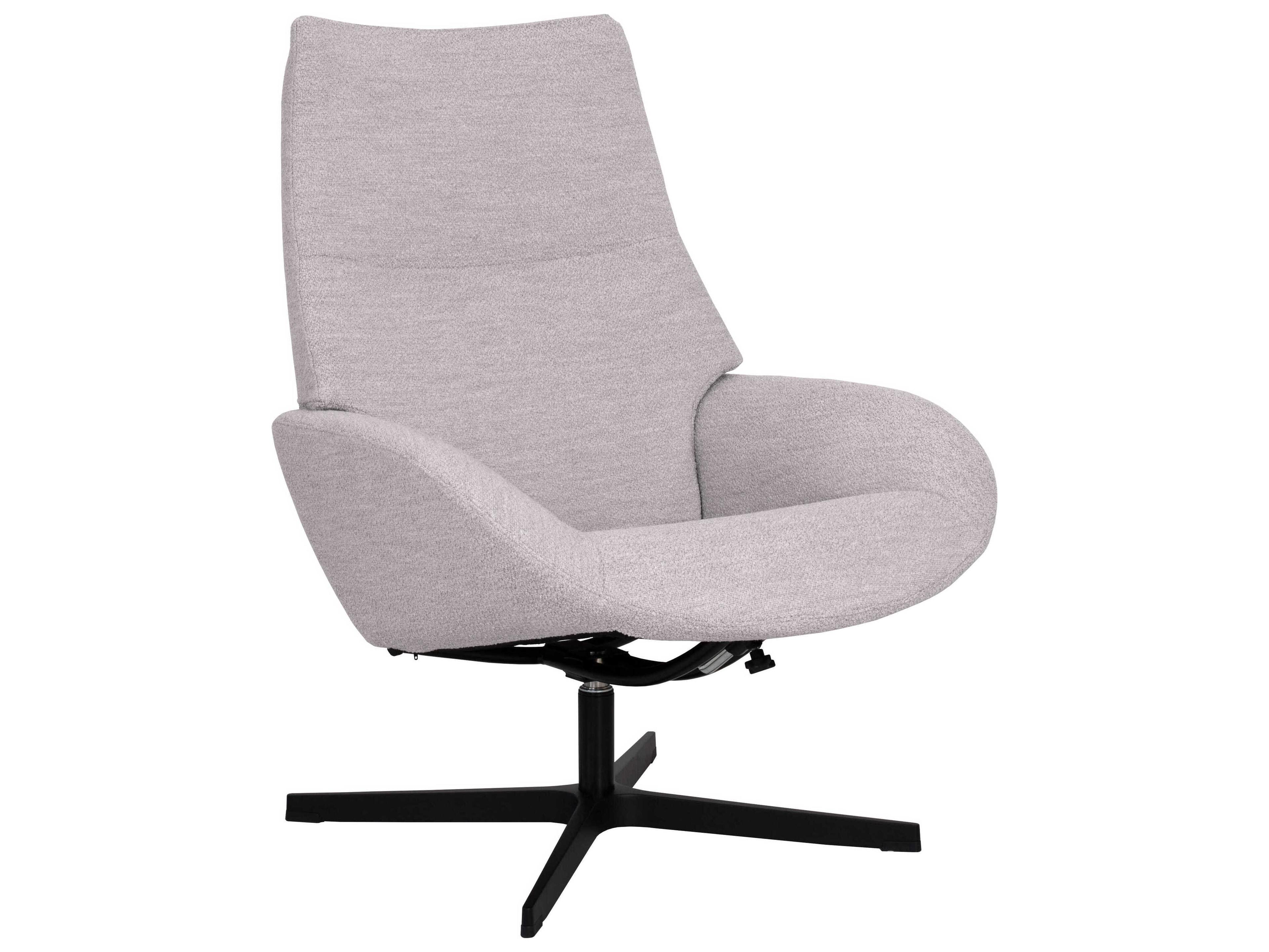 Kebe Lotus Alpine Ivory Fabric Swivel Accent Chair with Footrest