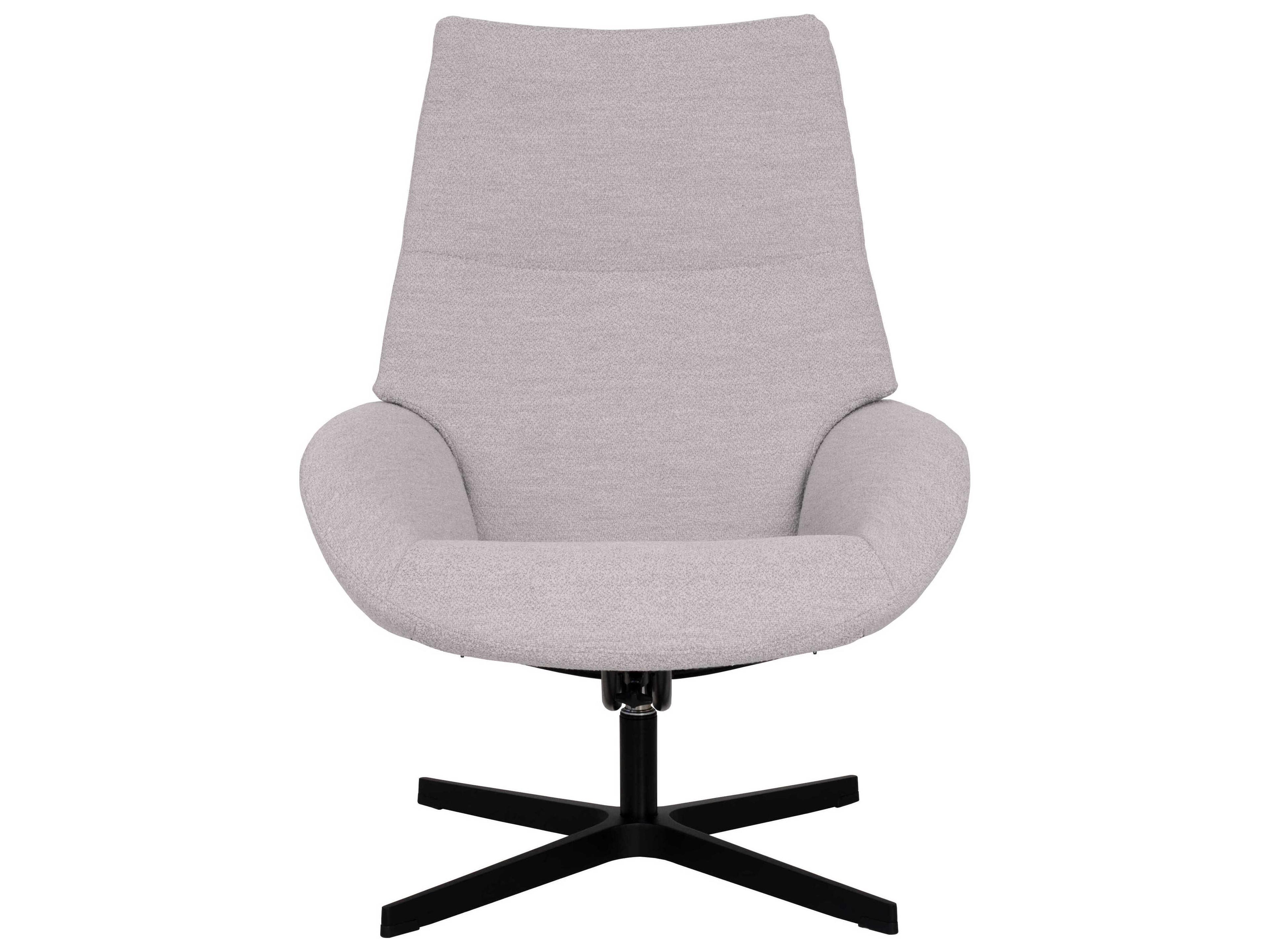 Kebe Lotus Alpine Ivory Fabric Swivel Accent Chair with Footrest