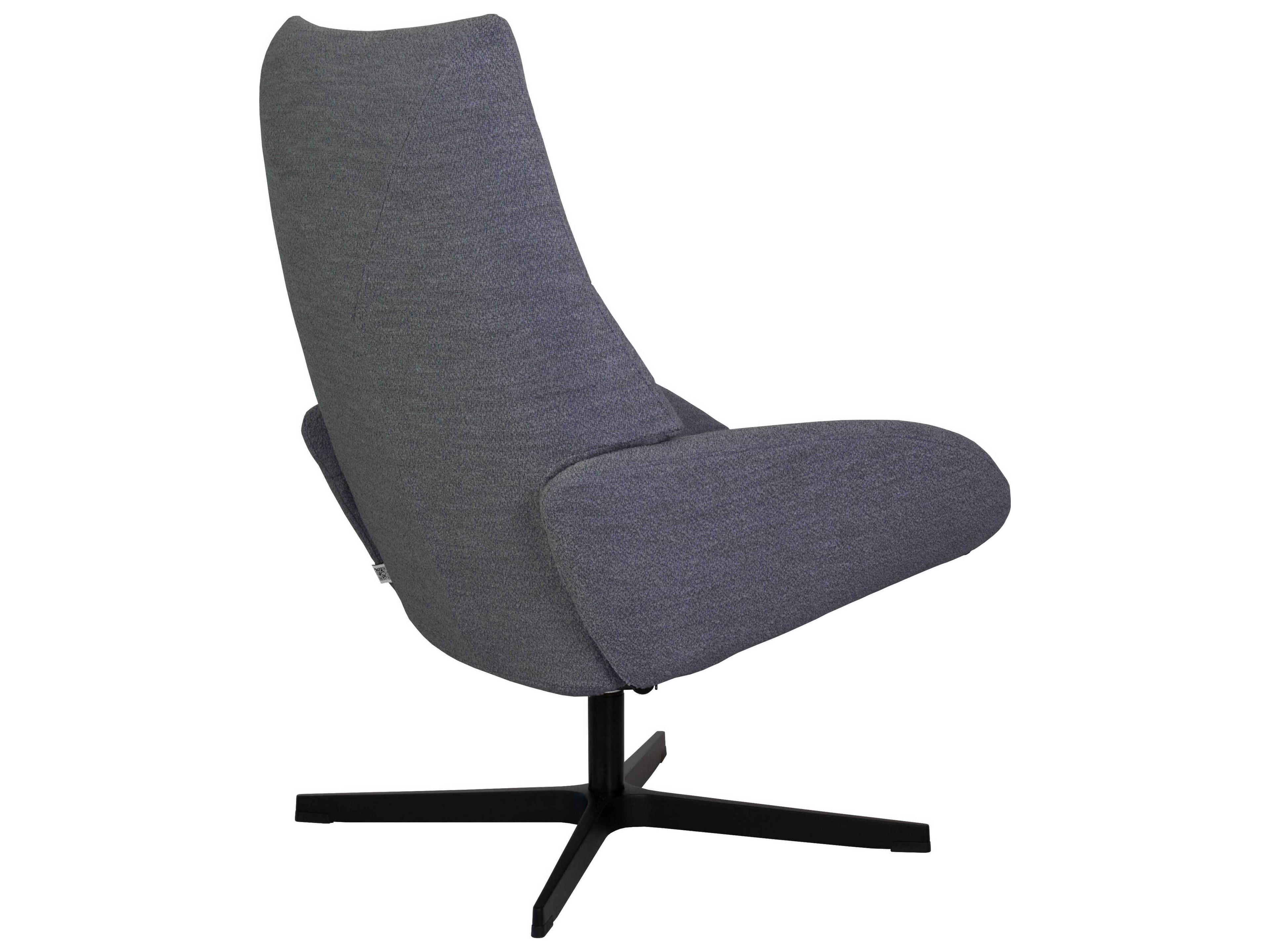 Kebe Lotus Alpine Grey Fabric Swivel Accent Chair with Footrest