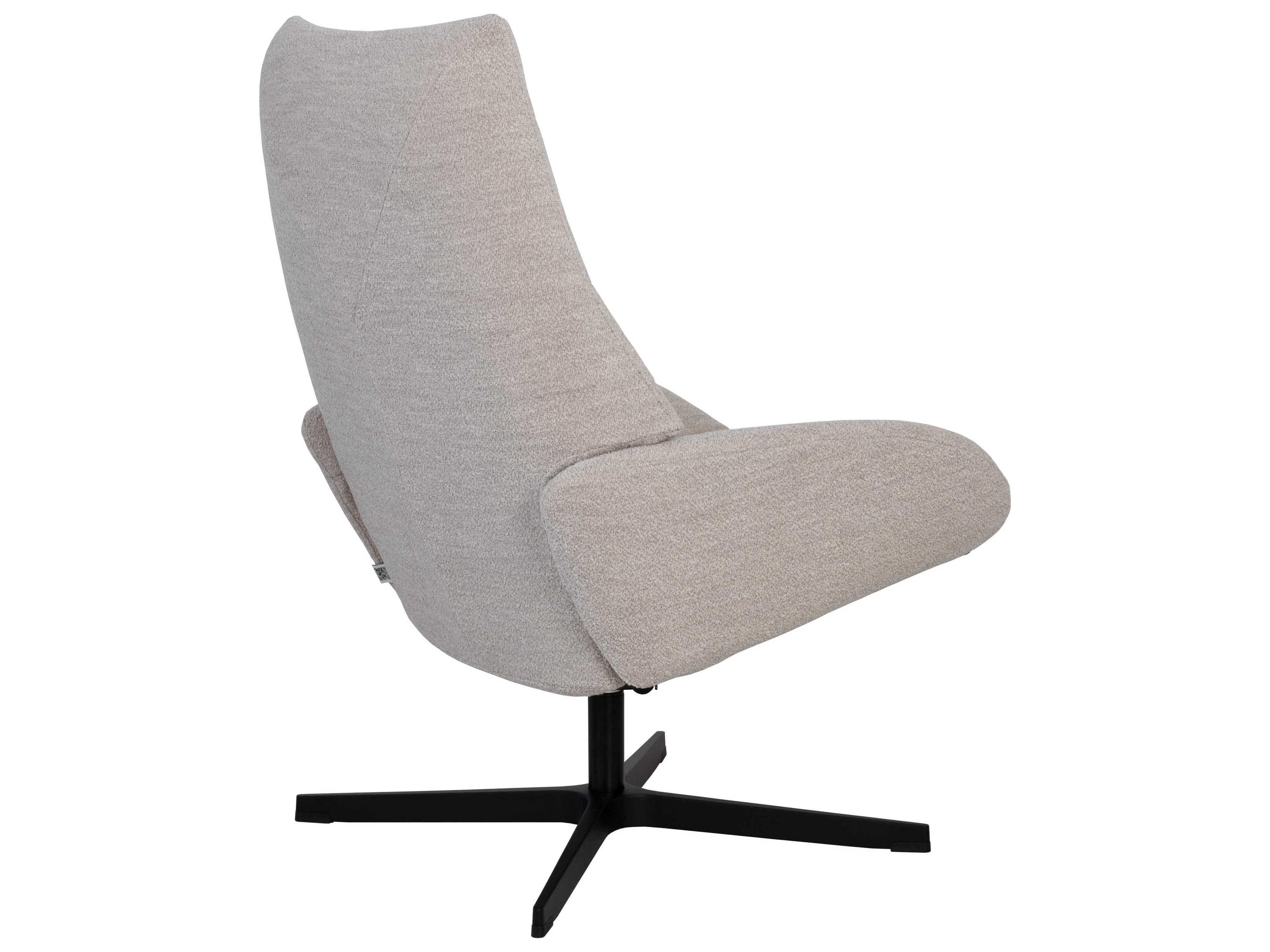 Kebe Lotus Alpine Natural Fabric Swivel Accent Chair with Footrest