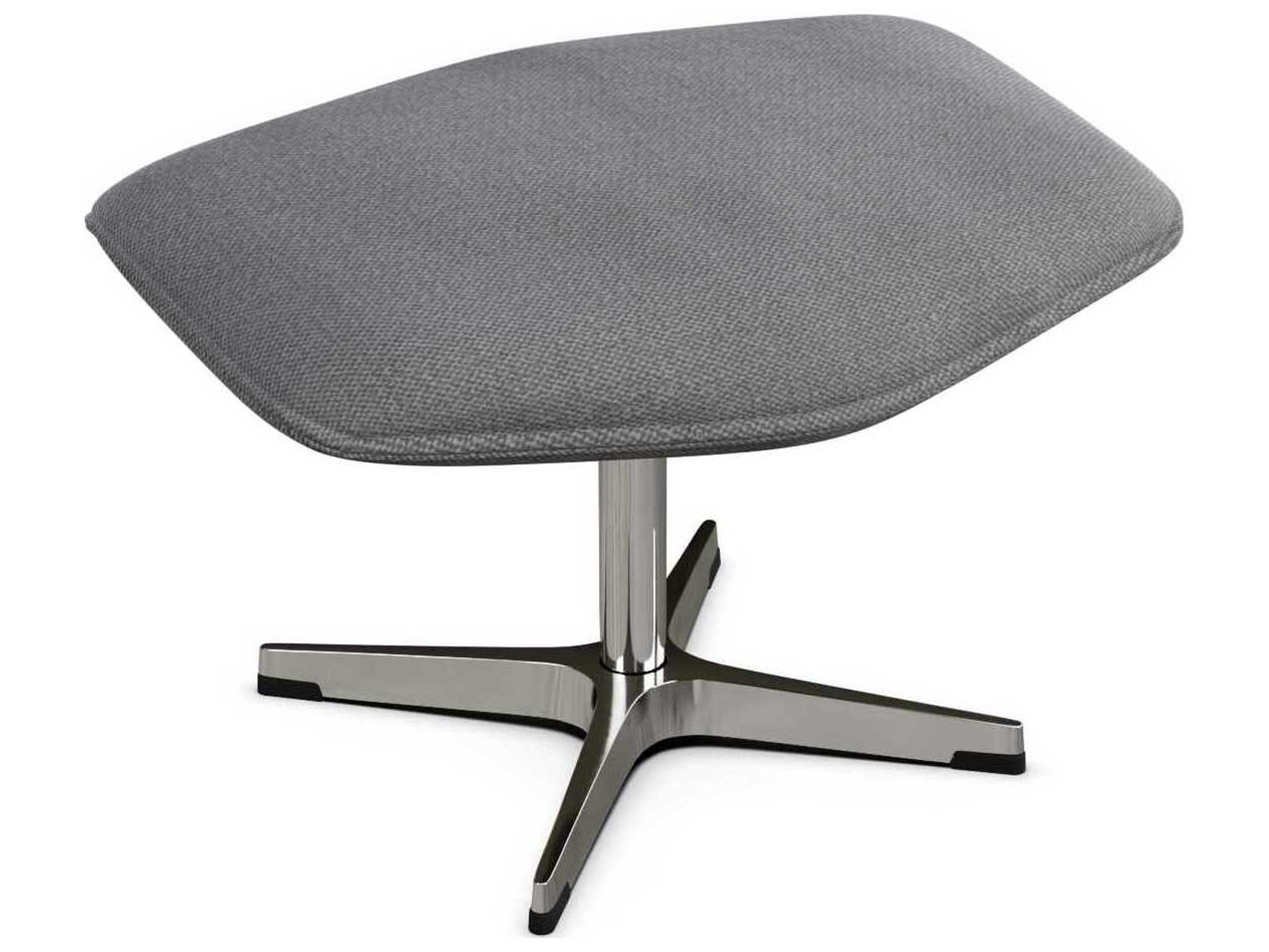 Kebe Palma Yeti Light Grey Swivel Accent Chair with Footrest