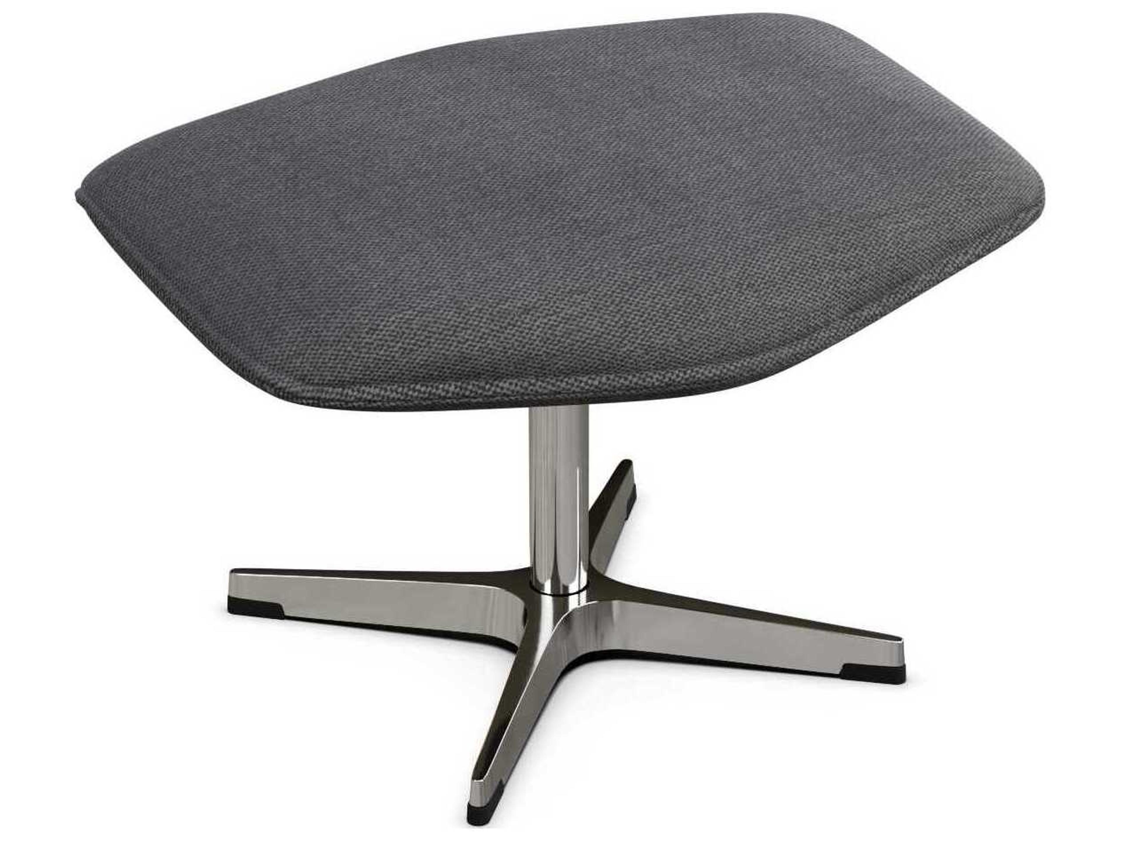 Kebe Palma Yeti Dark Grey Swivel Accent Chair with Footrest