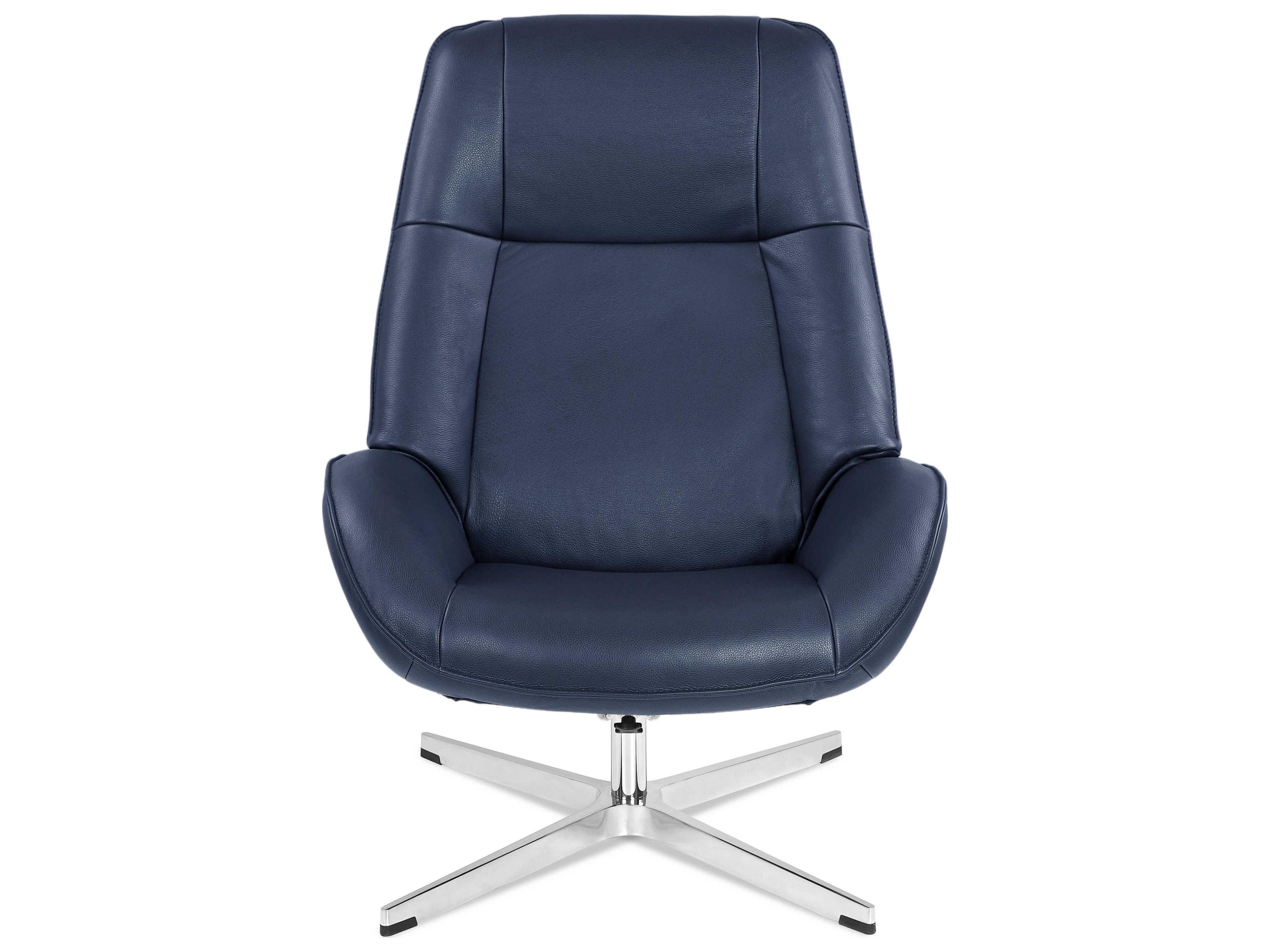 Kebe Roma Balder Blue Leather Recliner