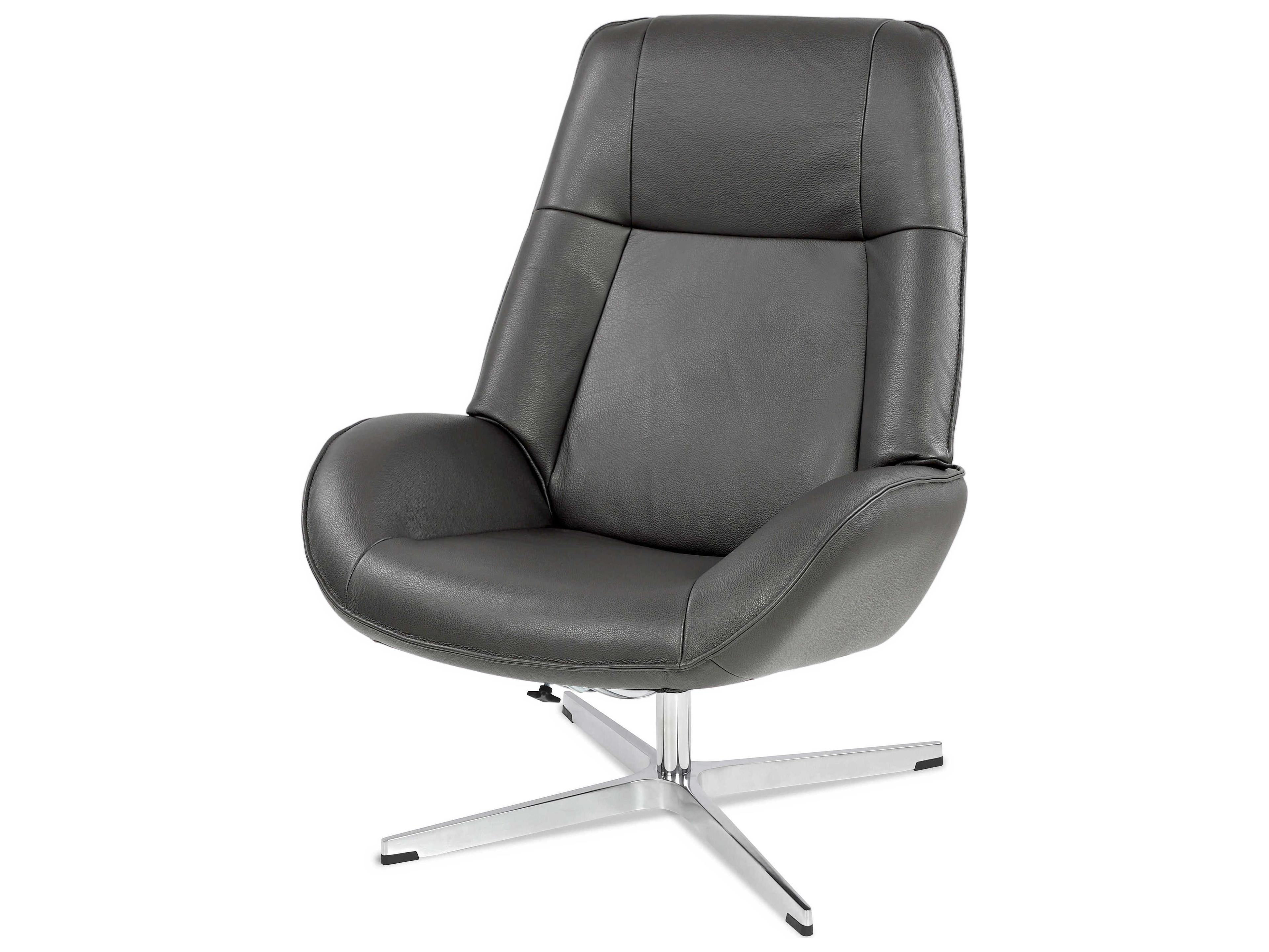 Kebe Roma Balder Gray Leather Recliner