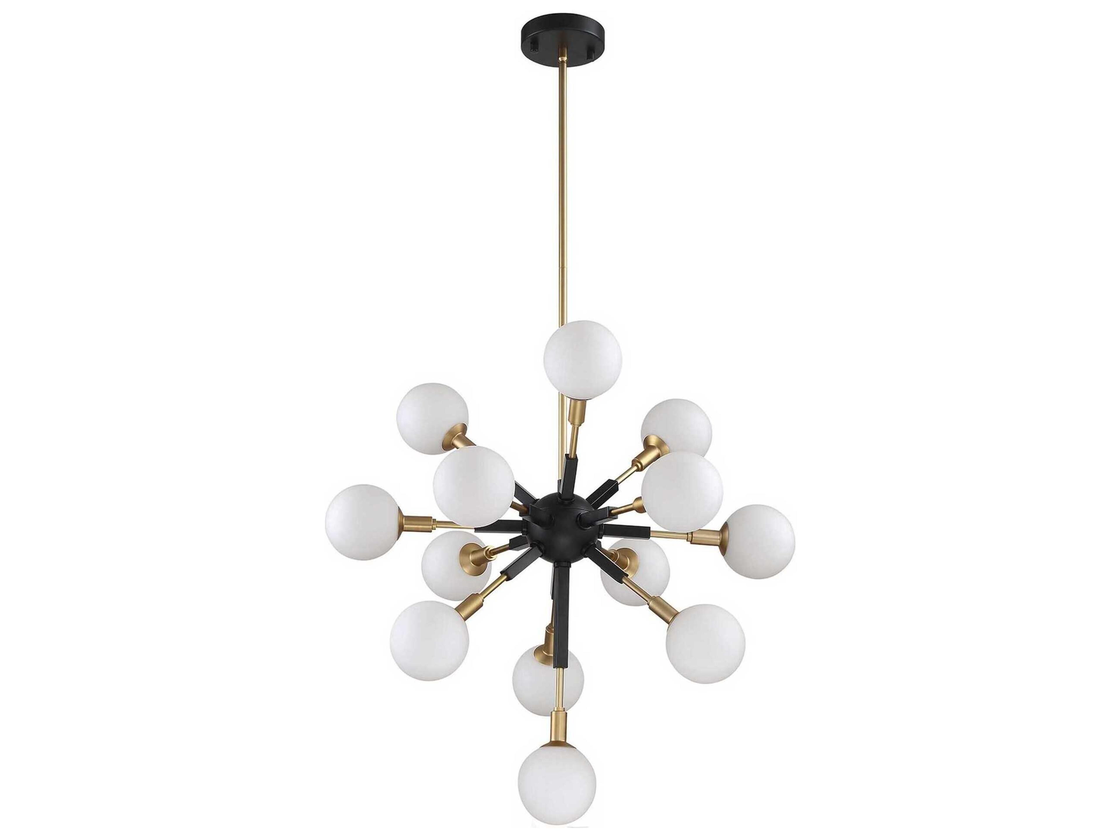 Ambience 3-Light Black Brass Glass Globe Pendant