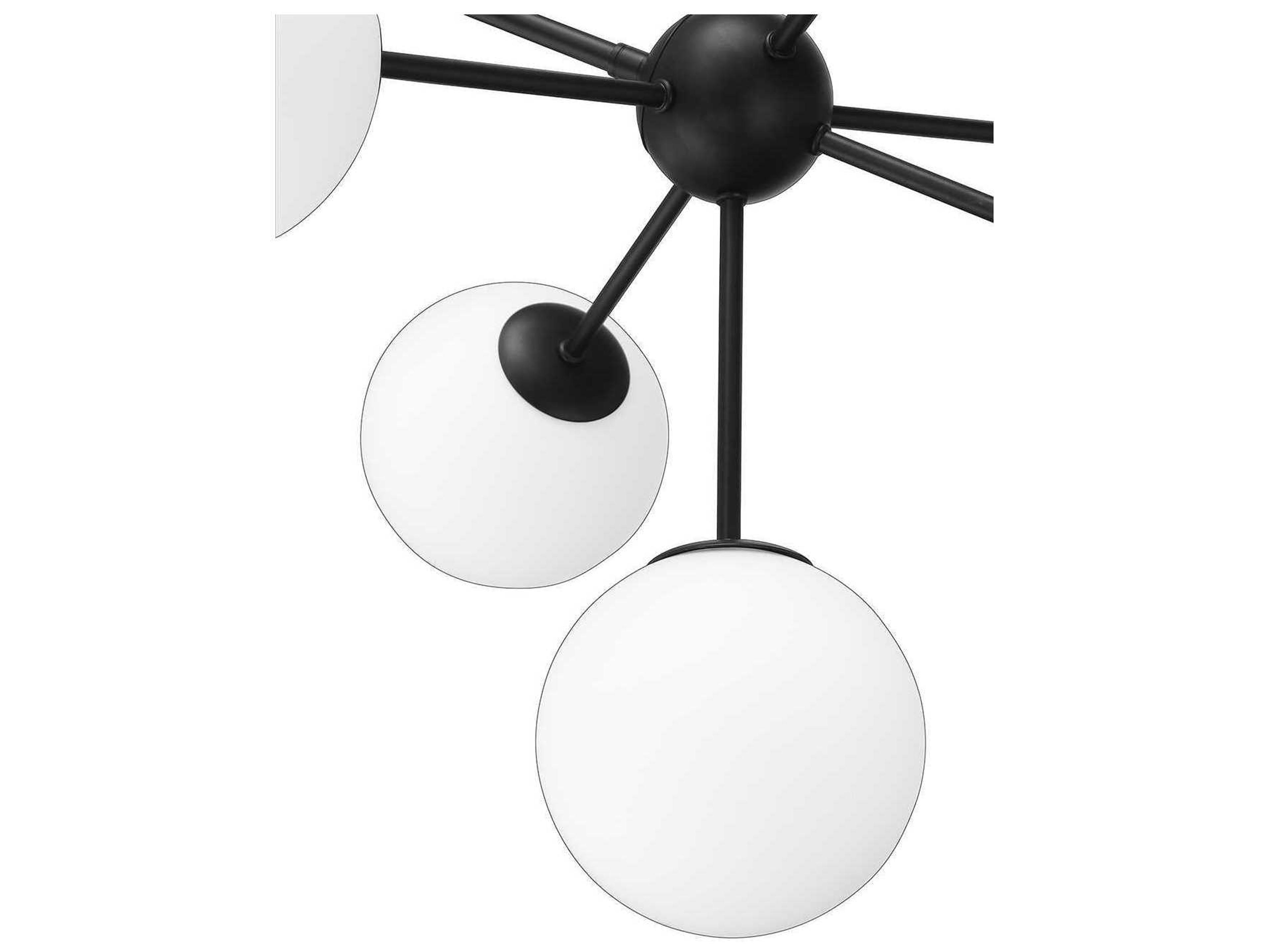 Kendal Phoenix 7-Light Black Glass Globe Pendant