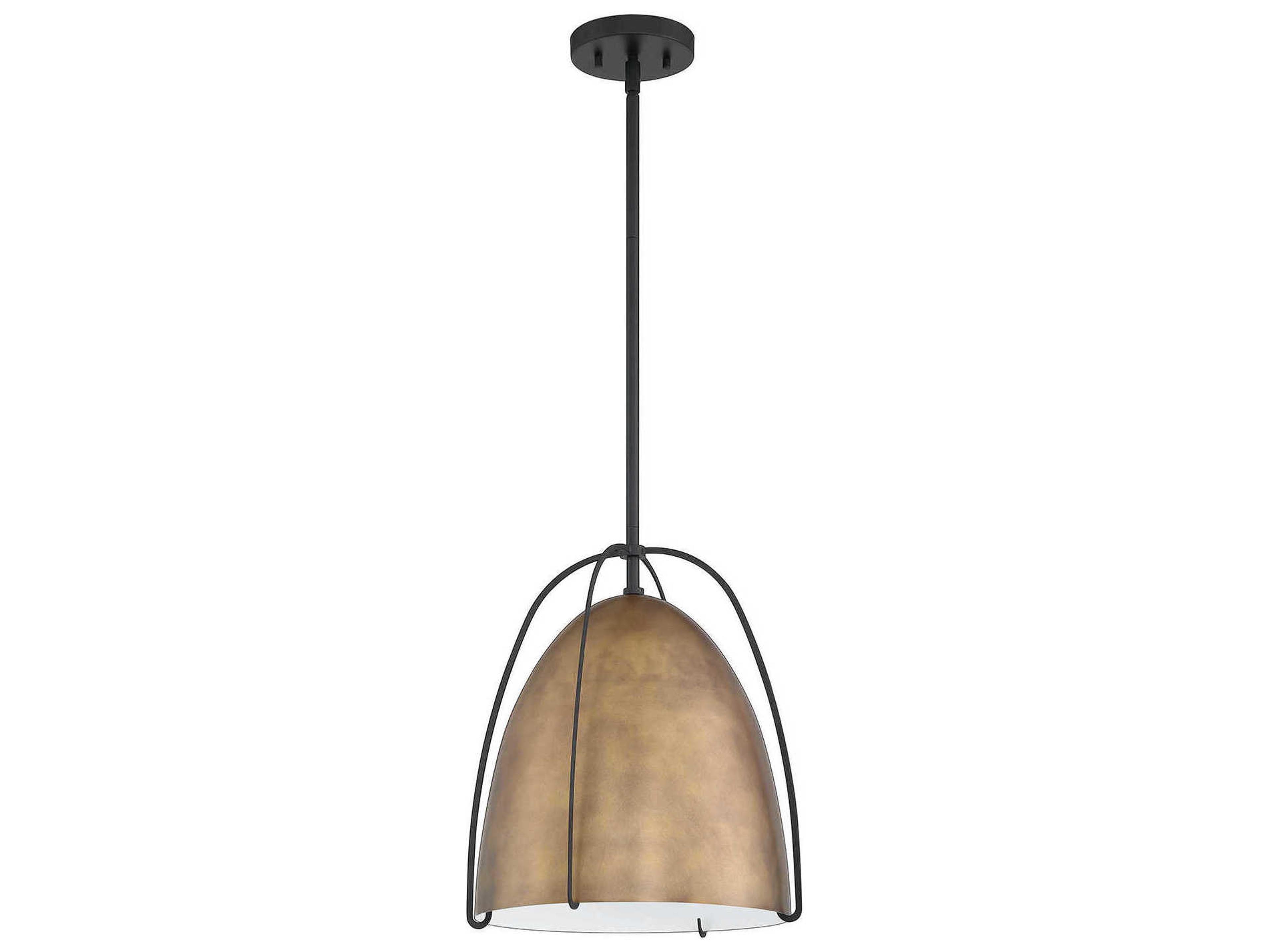 Vilia 1-Light Brass Black Bell Pendant