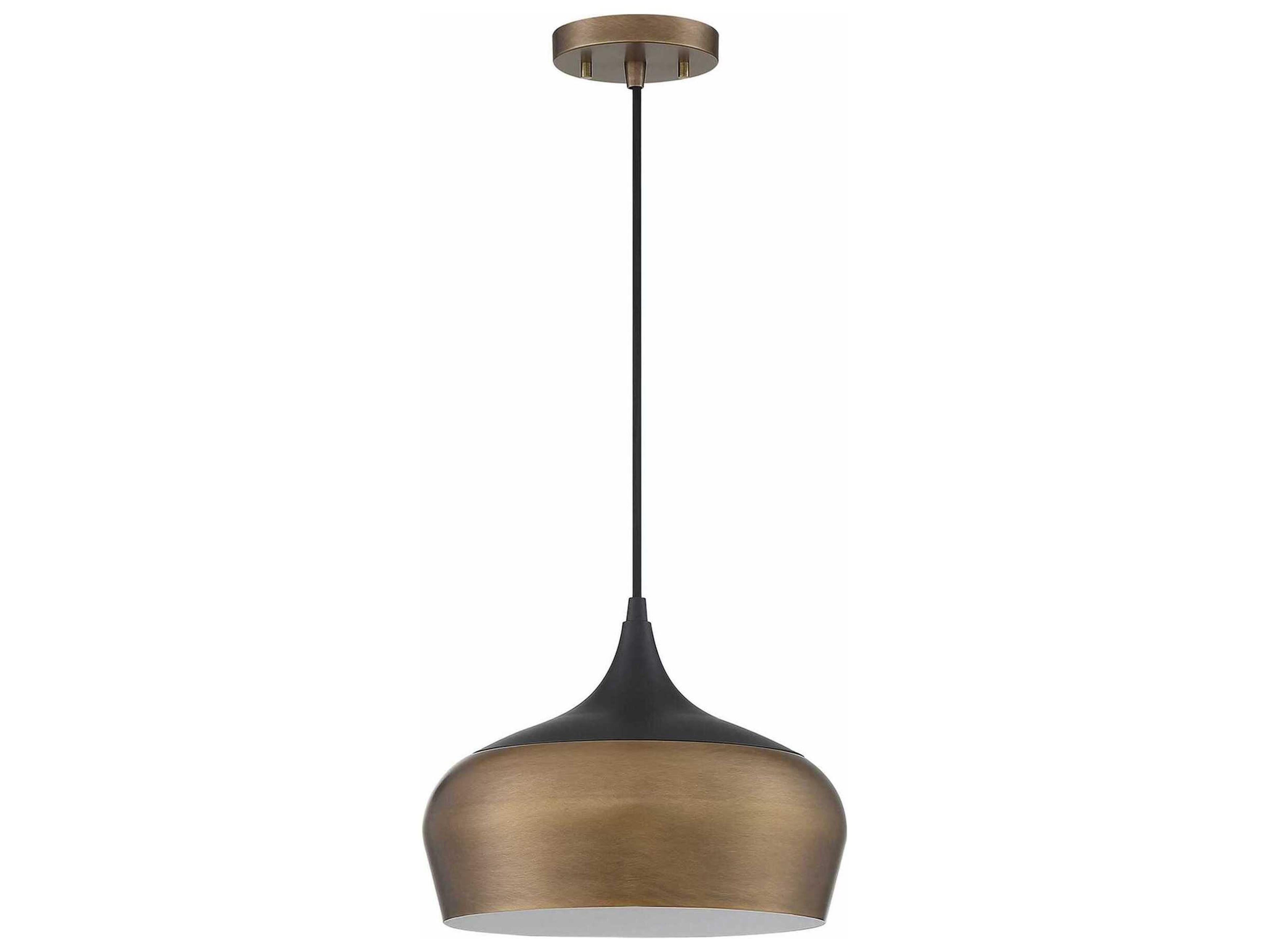 Orian 1-Light Brass Black Mini Pendant