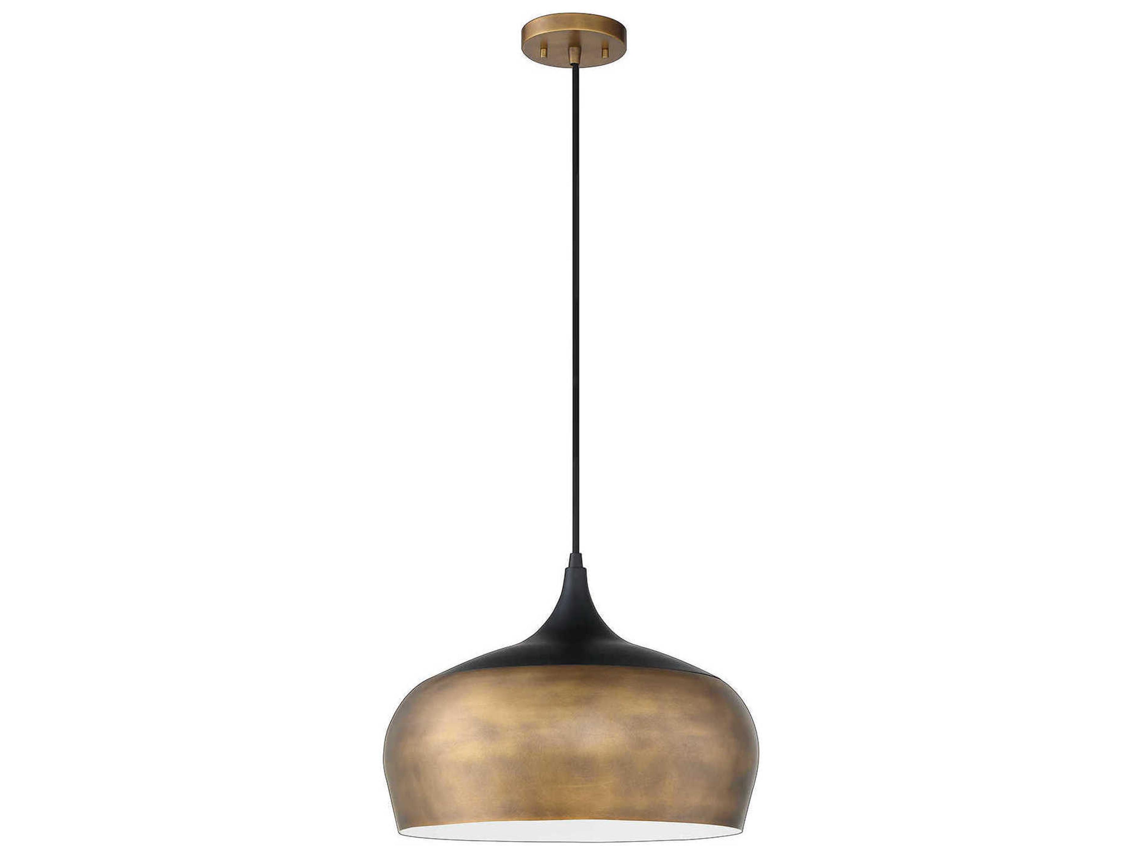 Orian 1-Light Brass Black Pendant