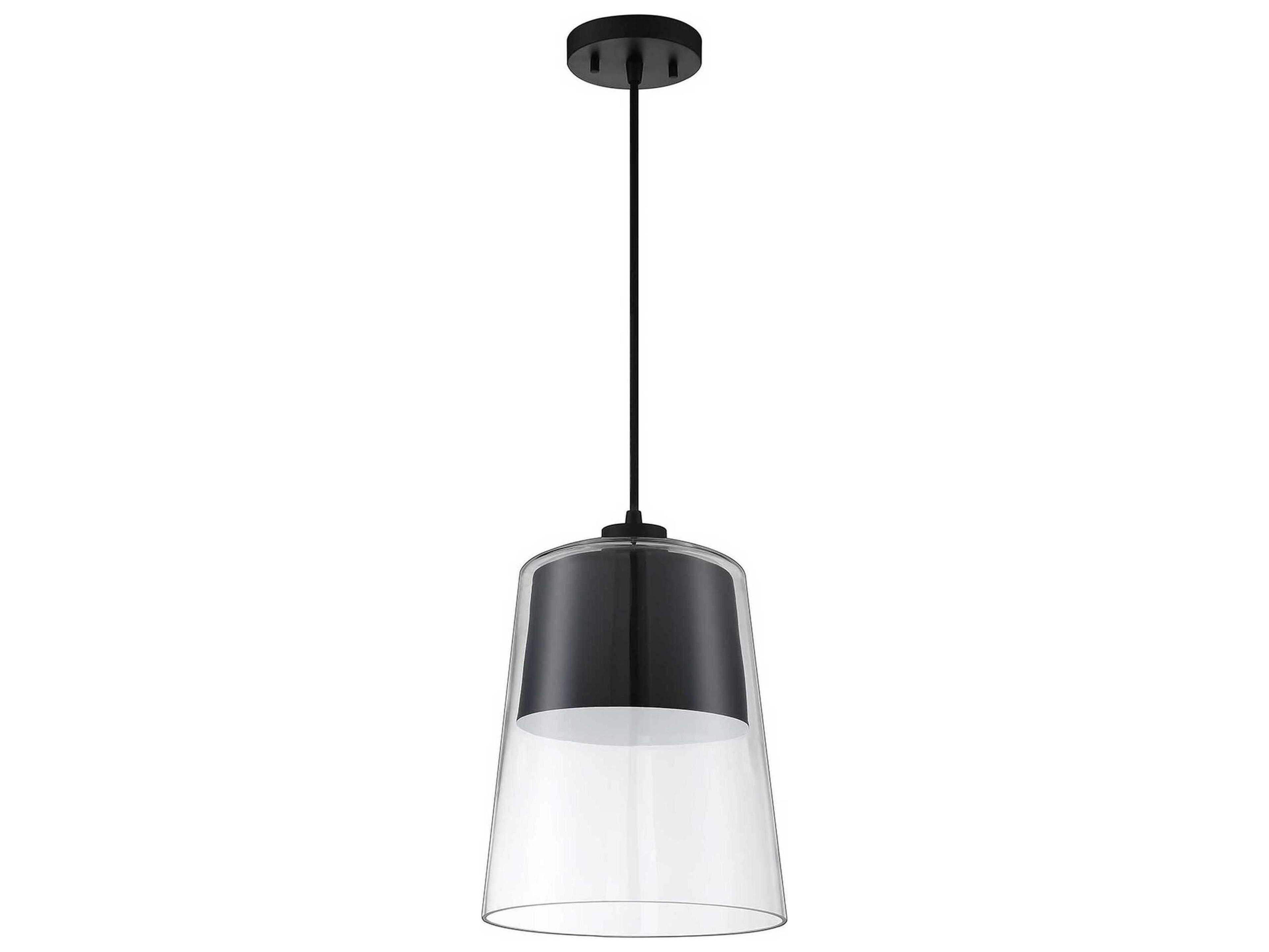 Caladon 1-Light Black Glass Empire Mini Pendant