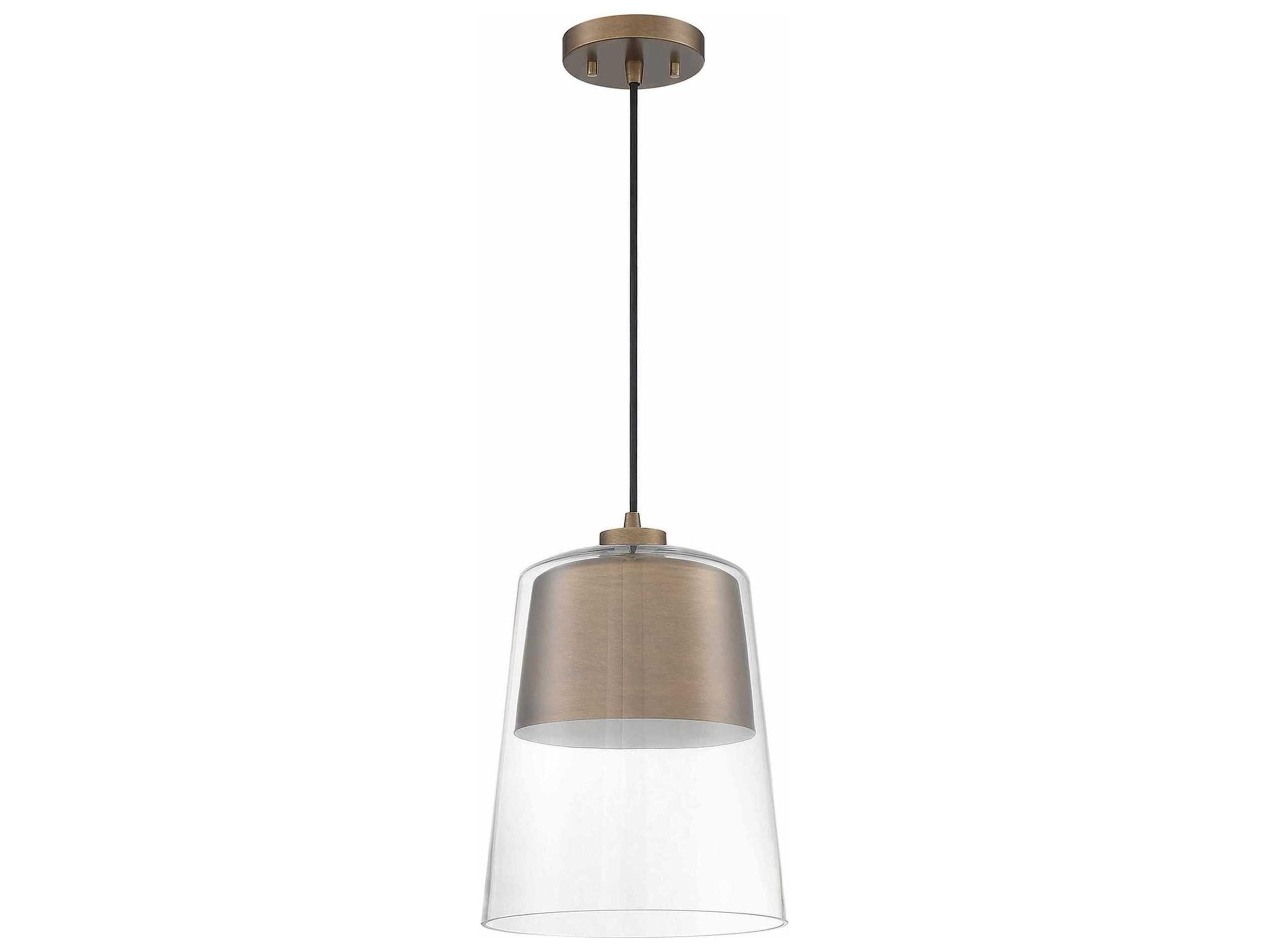 Caladon 1-Light Brass Glass Empire Mini Pendant