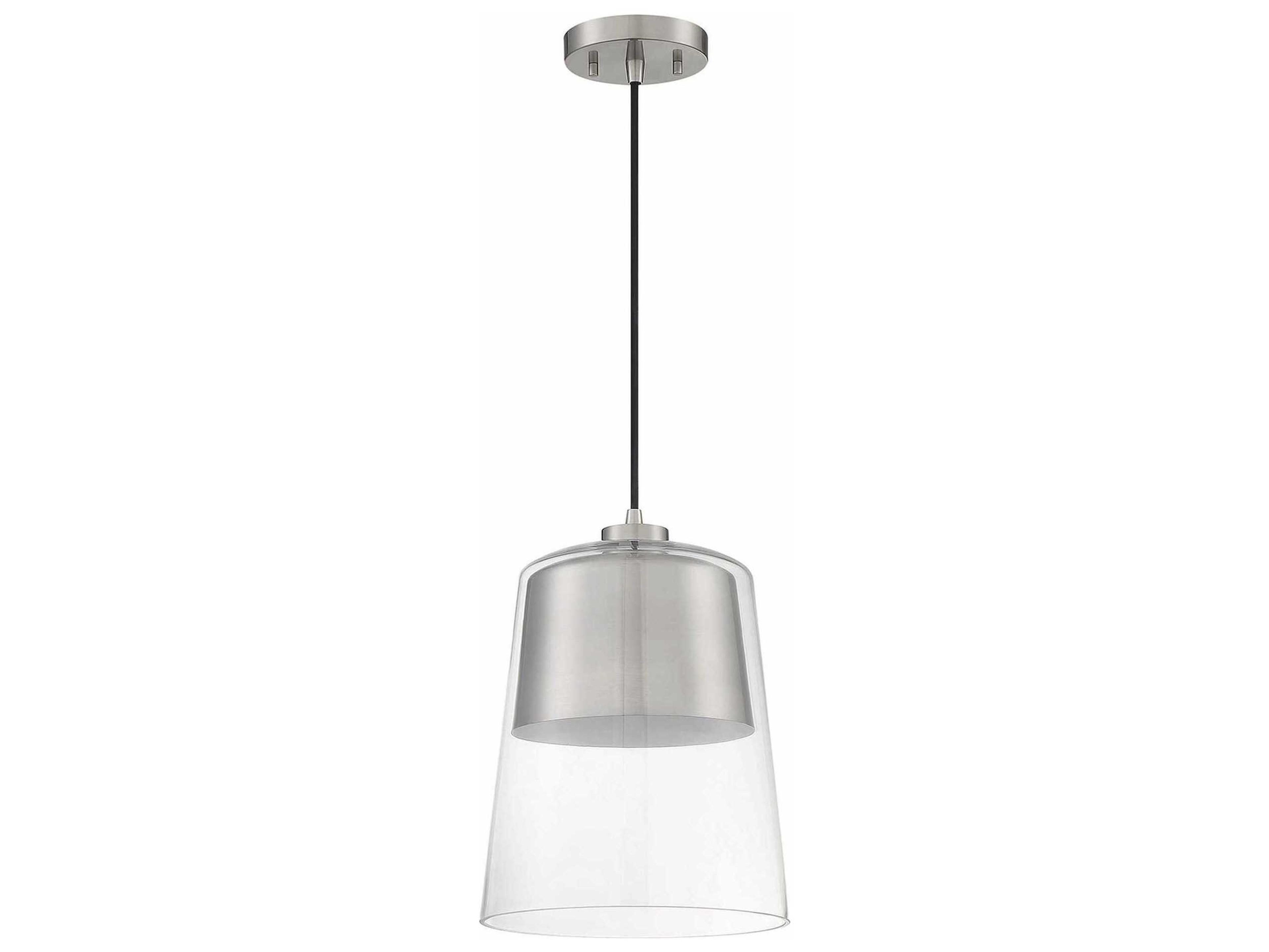 Caladon 1-Light Satin Nickel Glass Empire Mini Pendant