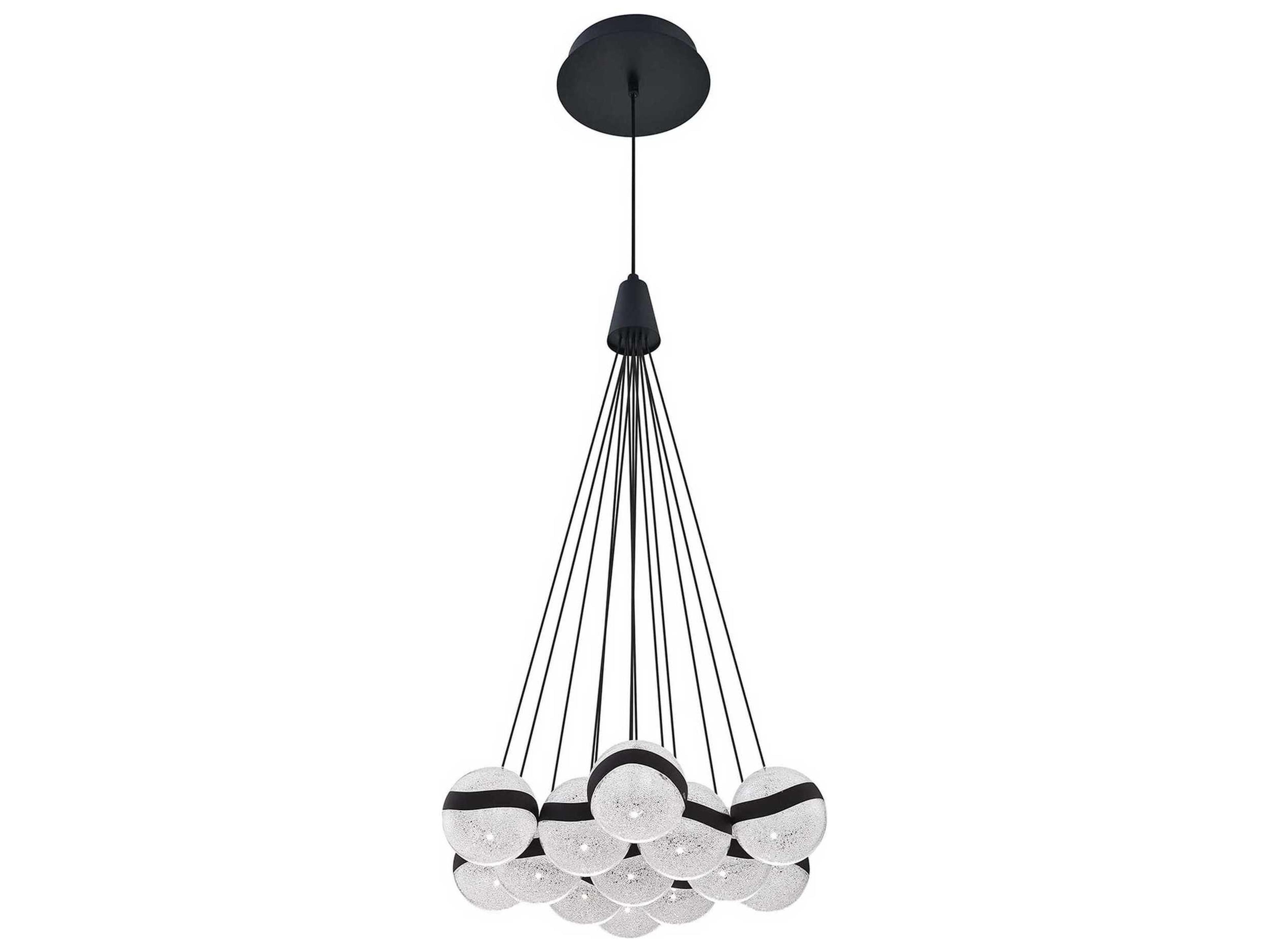 Mystyke 13-Light Black LED Globe Pendant