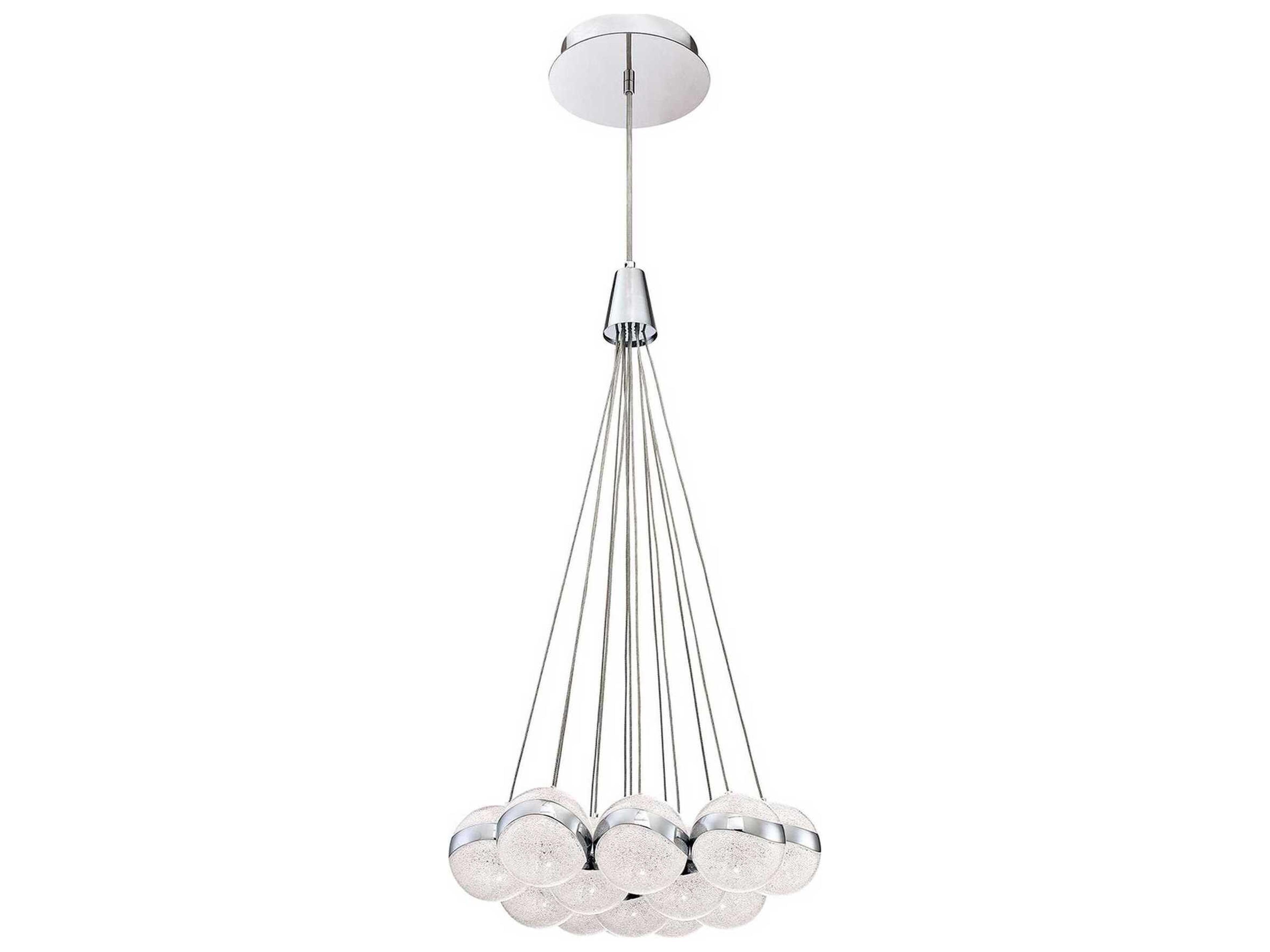 Mystyke 13-Light Chrome LED Globe Pendant