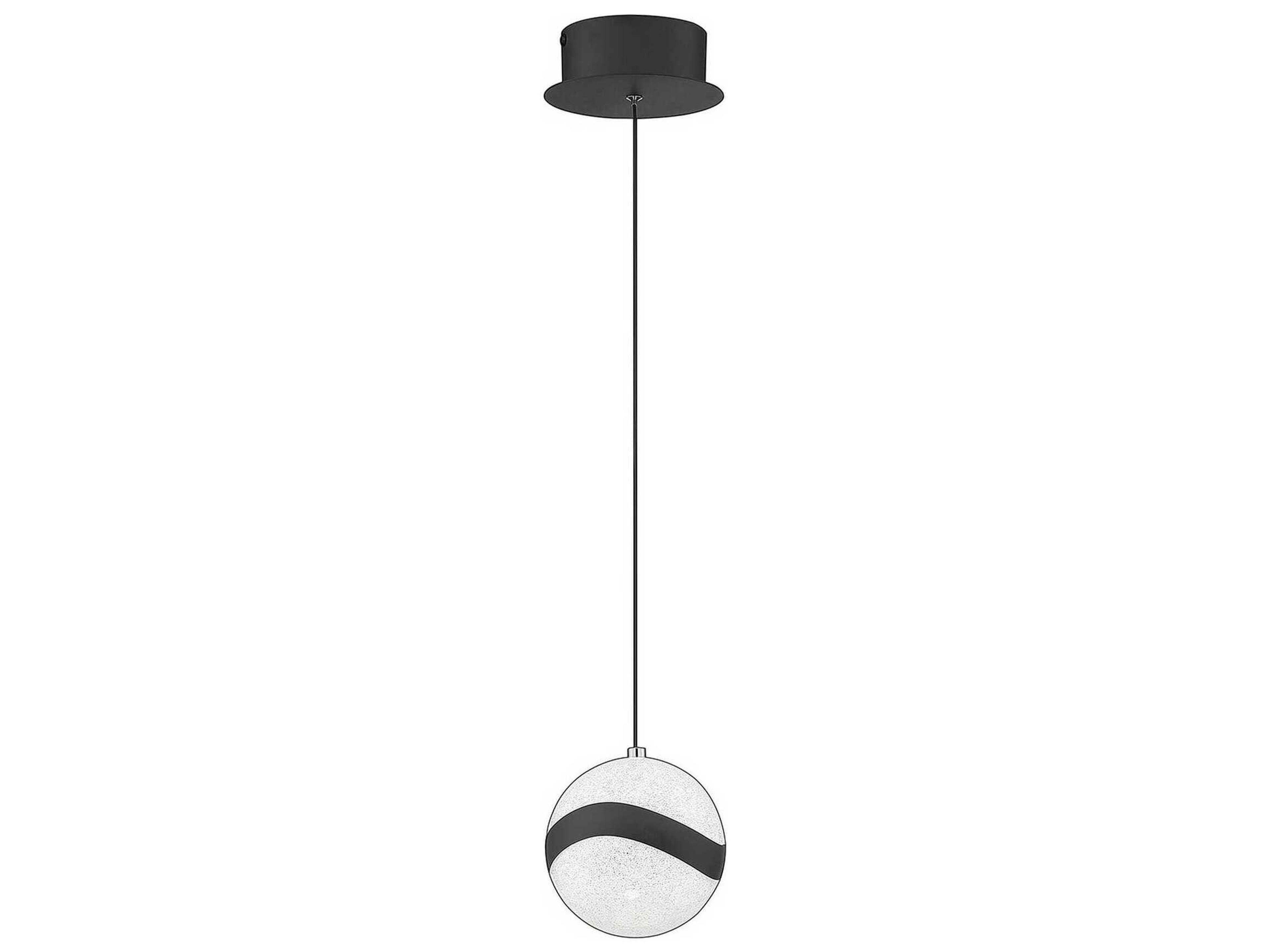 Mystyke 1-Light Matte Black LED Globe Mini Pendant
