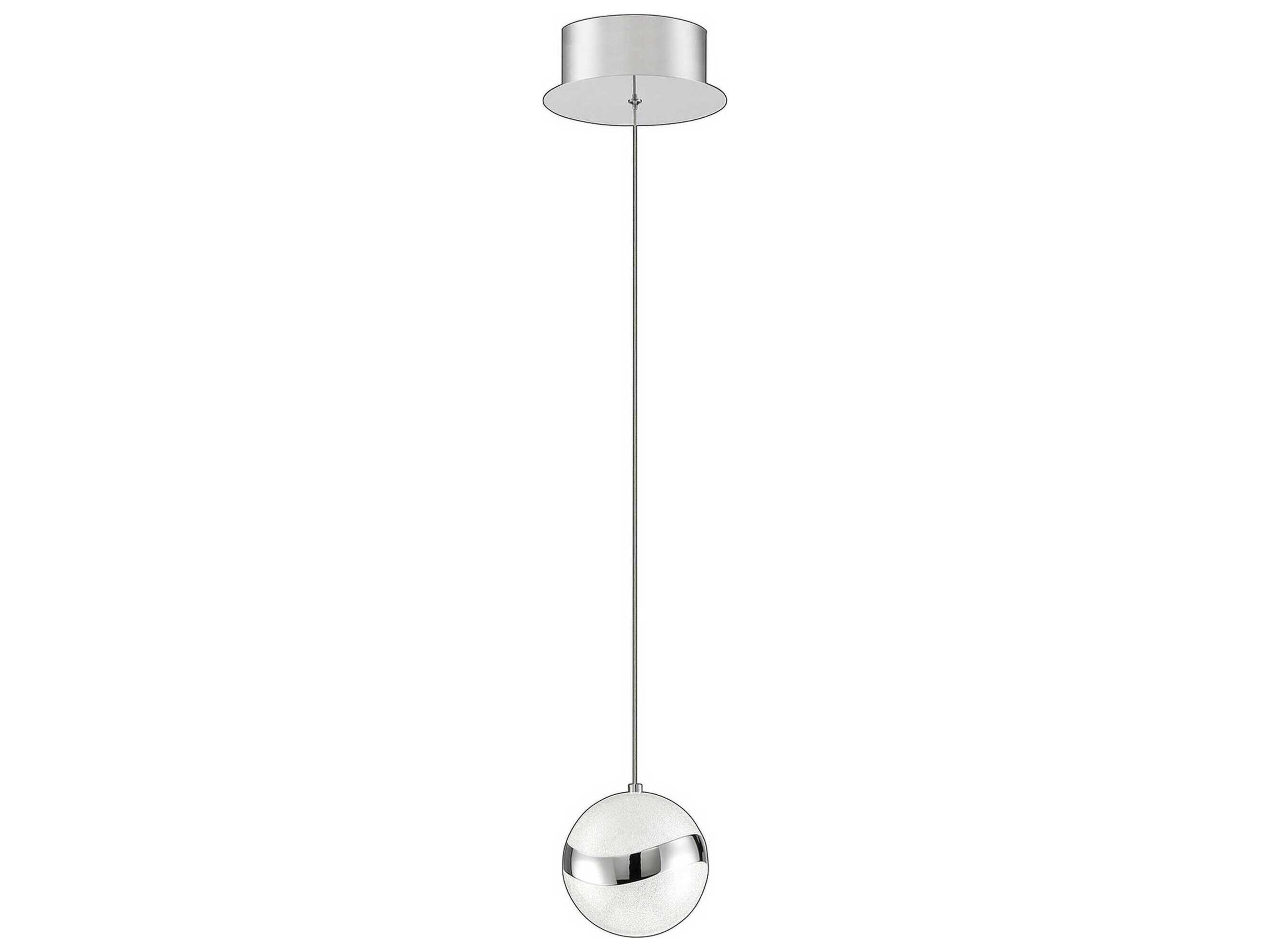 Kendal Mystyke 1-Light Chrome Glass Globe Mini Pendant
